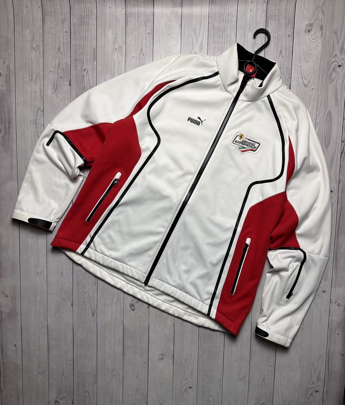 image of Vintage Ferrari Puma Racing Jacket Size Xxxl Logo in White, Men's