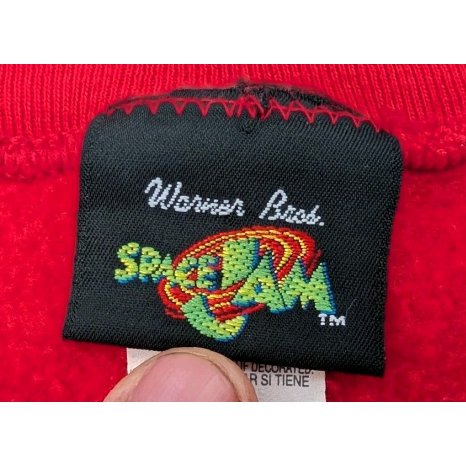 Vintage VINTAGE Space Jam Sweatshirt Mens XL Red Graphic Print Daffy Bugs Lola Michael Jordan Made in USA 1996 Size US XL / EU 56 / 4 - 6 Thumbnail