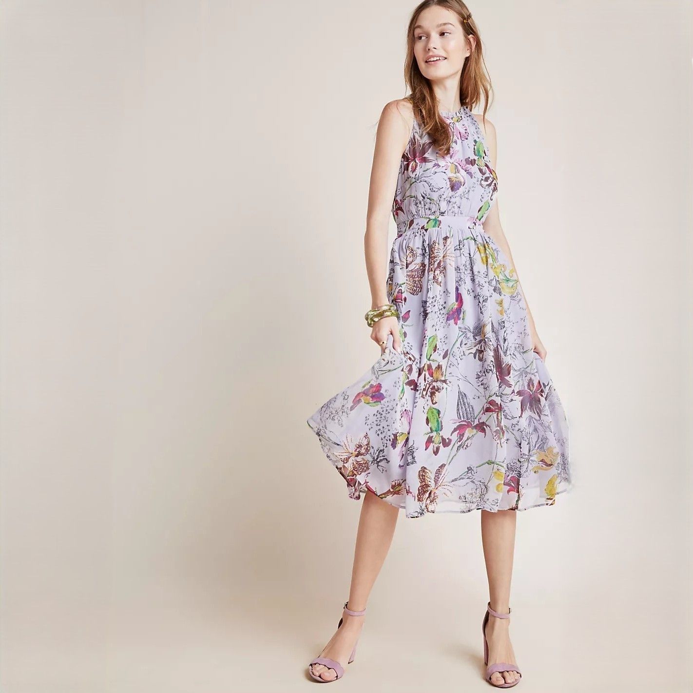 Hermia Midi Dress in Floral Motif in size 8 NWT MSRP $170