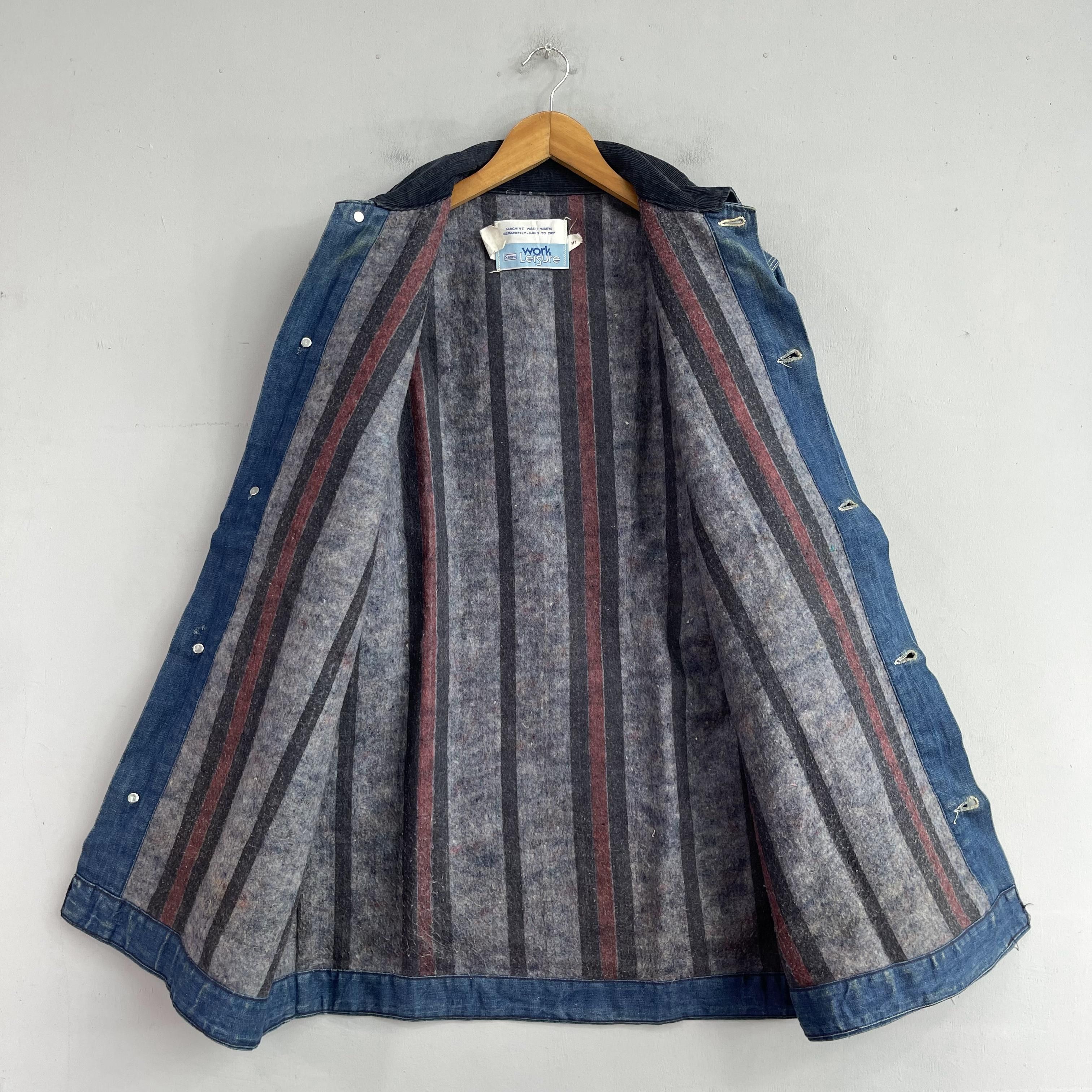 Sears Vintage 80's SEARS Chore Blanket Lined Denim Workers Jacket Size US M / EU 48-50 / 2 - 6 Thumbnail