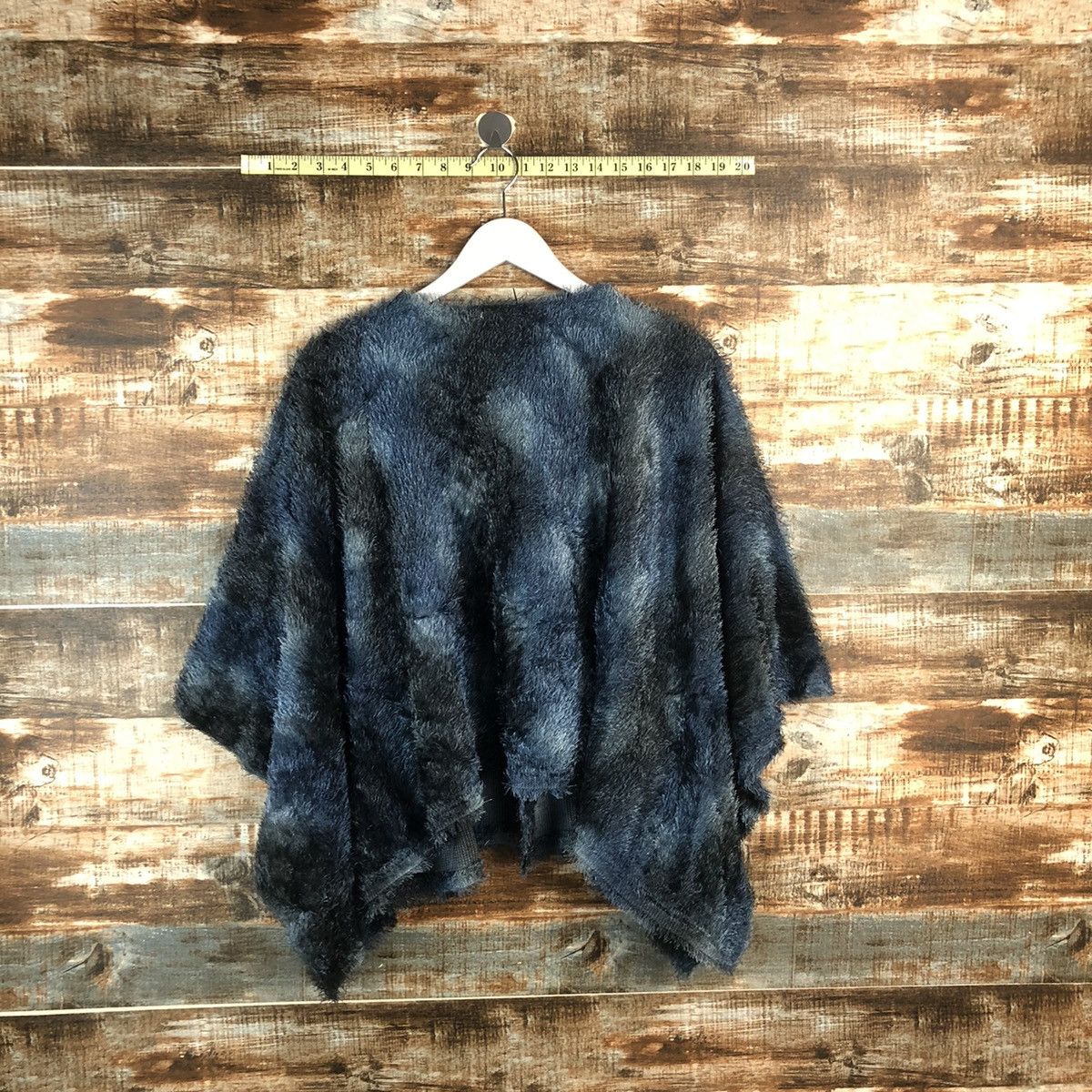 Homespun Knitwear × Japanese Brand Happy Road Blue Mohair fur Cloaks #A1973 Size US M / EU 48-50 / 2 - 11 Thumbnail