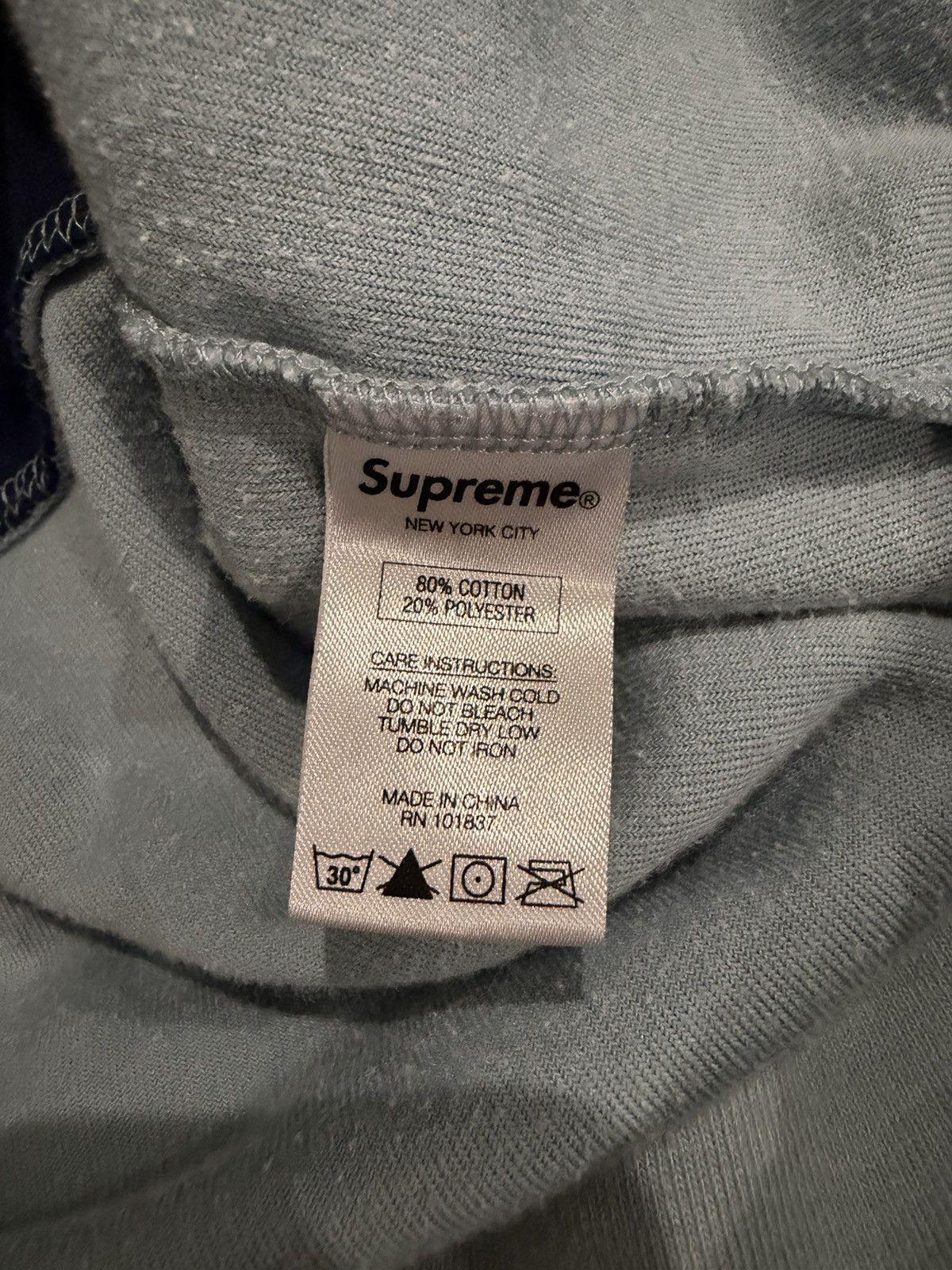 Supreme Supreme Script Logo Velour Half Zip Pullover Light Blue/Navy Size US L / EU 52-54 / 3 - 5 Thumbnail