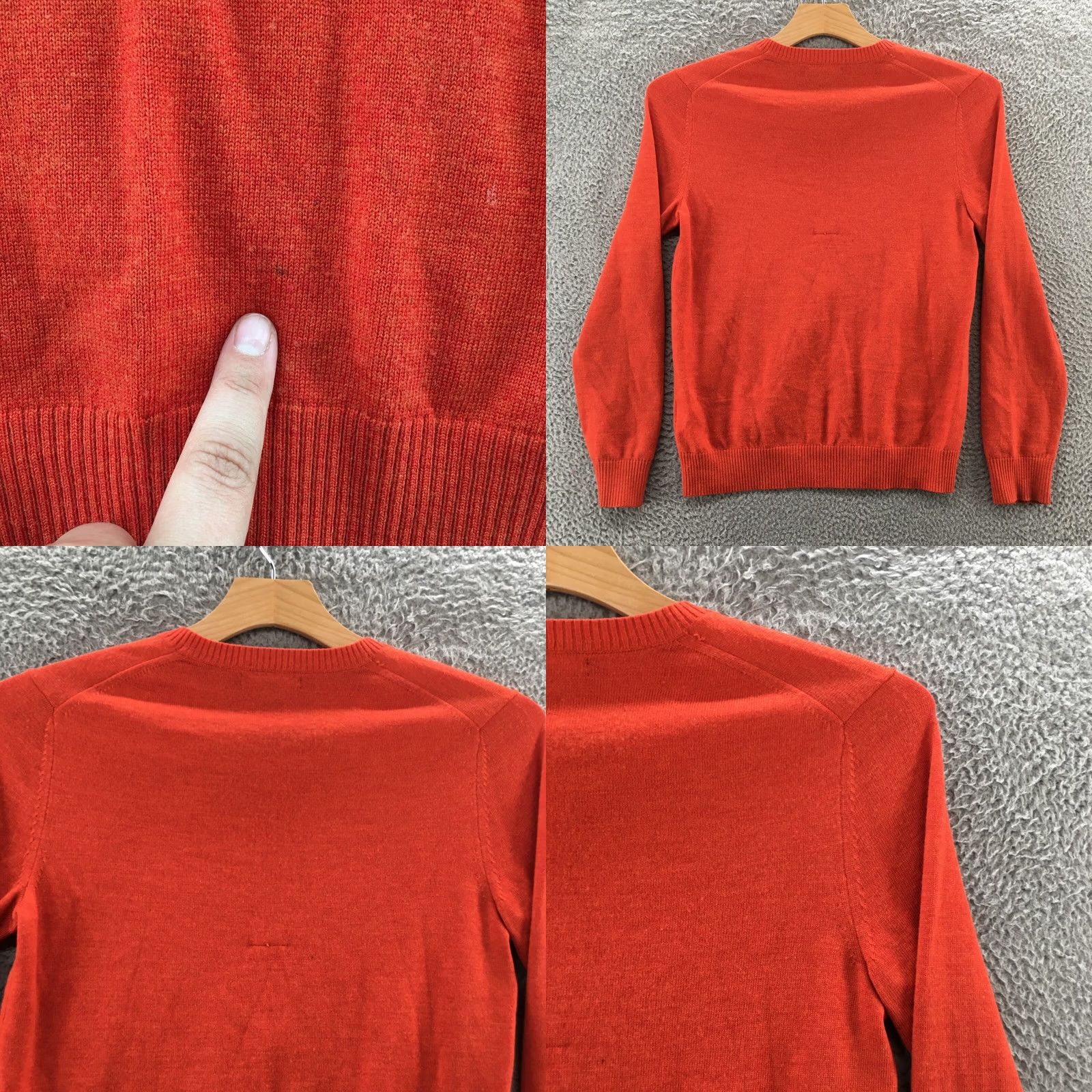 Banana Republic Banana Republic Sweater Mens S Orange Long Sleeve V-neck Merino Extra Fine Wool Shirt Size US S / EU 44-46 / 1 - 9 Thumbnail