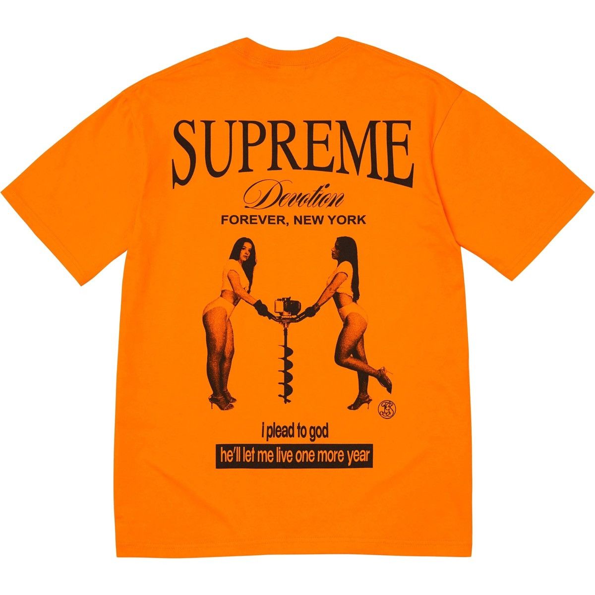 Supreme SUPREME DEVOTION TEE Orange Cotton T-Shirt FW25 Graphic XL Size US XL / EU 56 / 4 - 2 Thumbnail