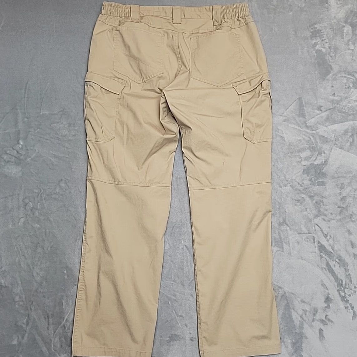 Vintage CQR Tactical Pants Womens 14 L Khaki Ripstop Cargo Flat Front Outdoor Work Pants Womens 14 Long Beige Cargo Workwear USA Outdoor Benign Womens Size 36" / US 14 / IT 50 - 7 Thumbnail
