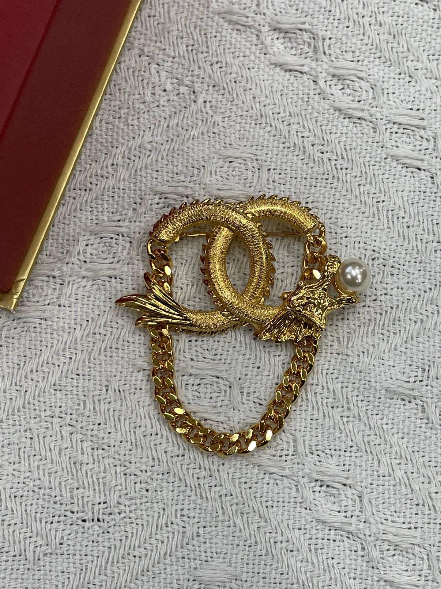 Chanel Chanel Vic Gold Dragon Pearl Brooch New with Box Size ONE SIZE - 4 Thumbnail