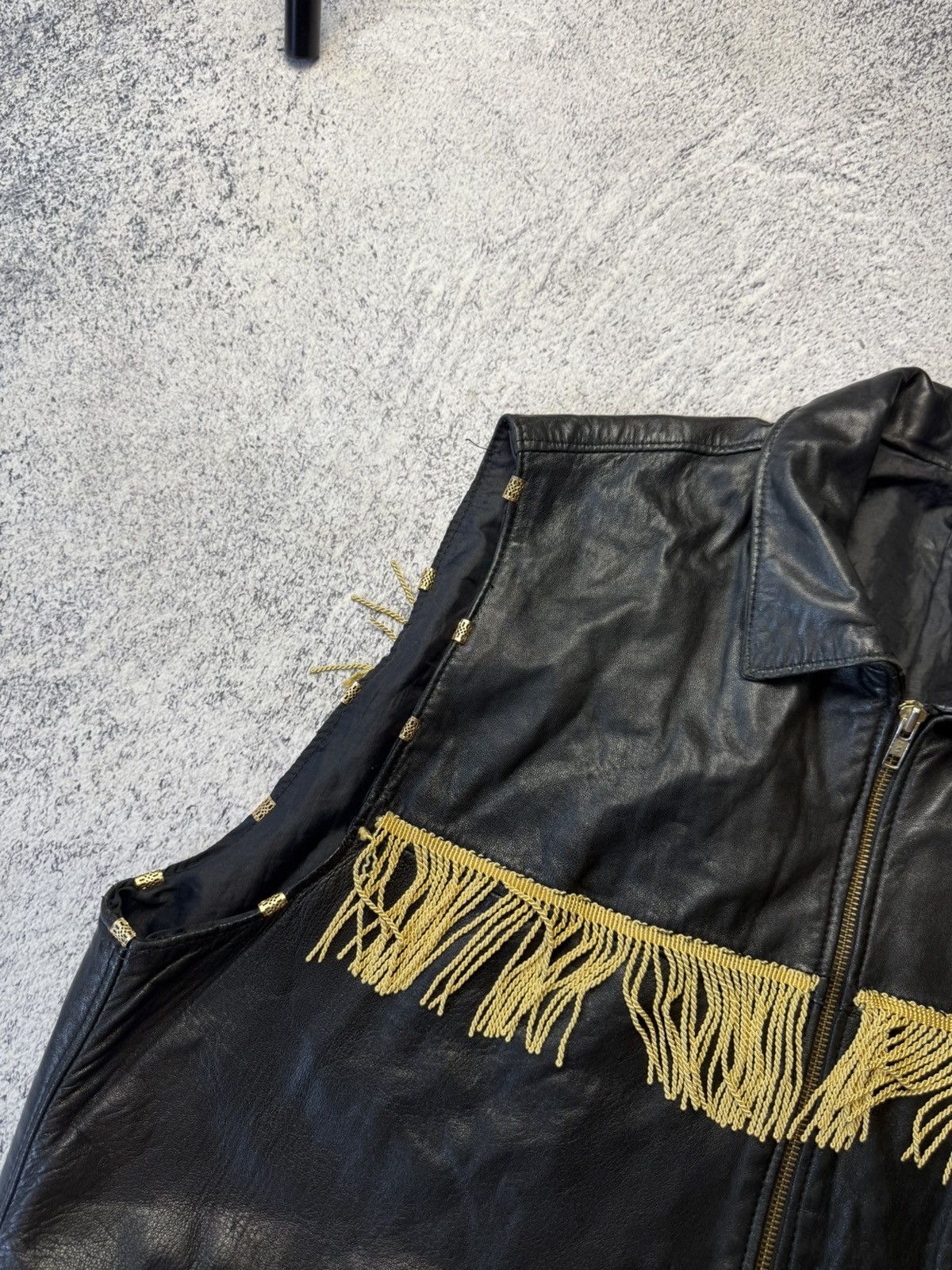 Leather Vintage Real Leather Vest Elvis Y2K Japanese Size US XL / EU 56 / 4 - 10 Thumbnail
