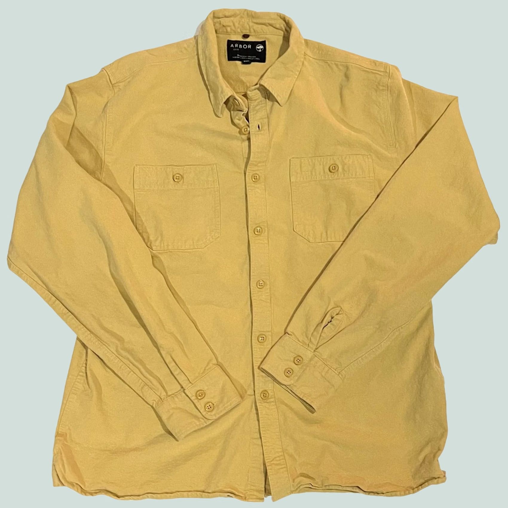 Vintage Arbor Shirt Men’s XXL Long Sleeve Sturdy Cotton Twill Button Front Outdoor Yellow Size US XXL / EU 58 / 5 - 1 Thumbnail
