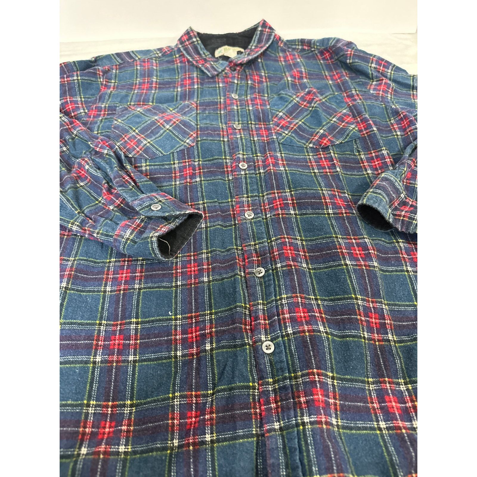 Haband HABAND Vintage Blue and Red Plaid Flannel Button Down Size US S / EU 44-46 / 1 - 3 Thumbnail