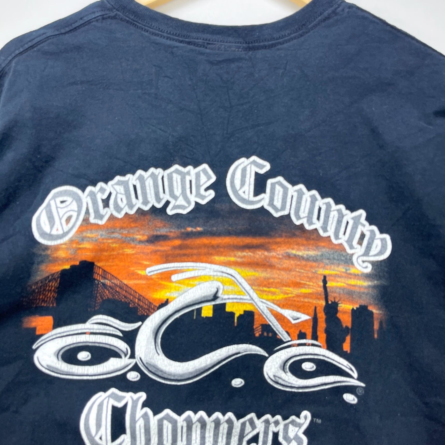 Vintage VINTAGE Sun Faded Orange County Choppers Biker T-Shirt Men L Black NY Large Size US L / EU 52-54 / 3 - 3 Thumbnail