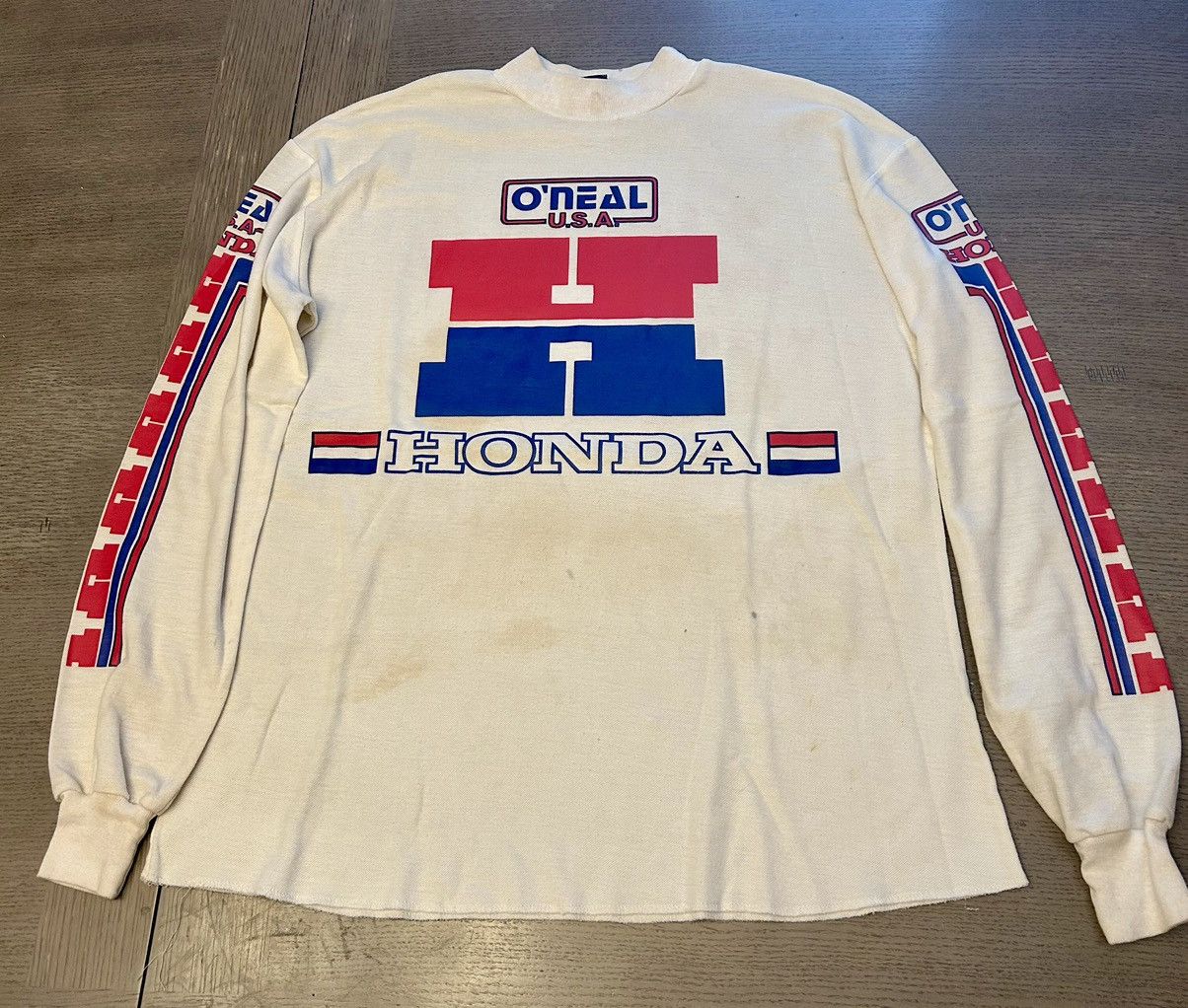 image of O’Neal Honda Motocross Long Sleeve Shirt Size L in White, Men's