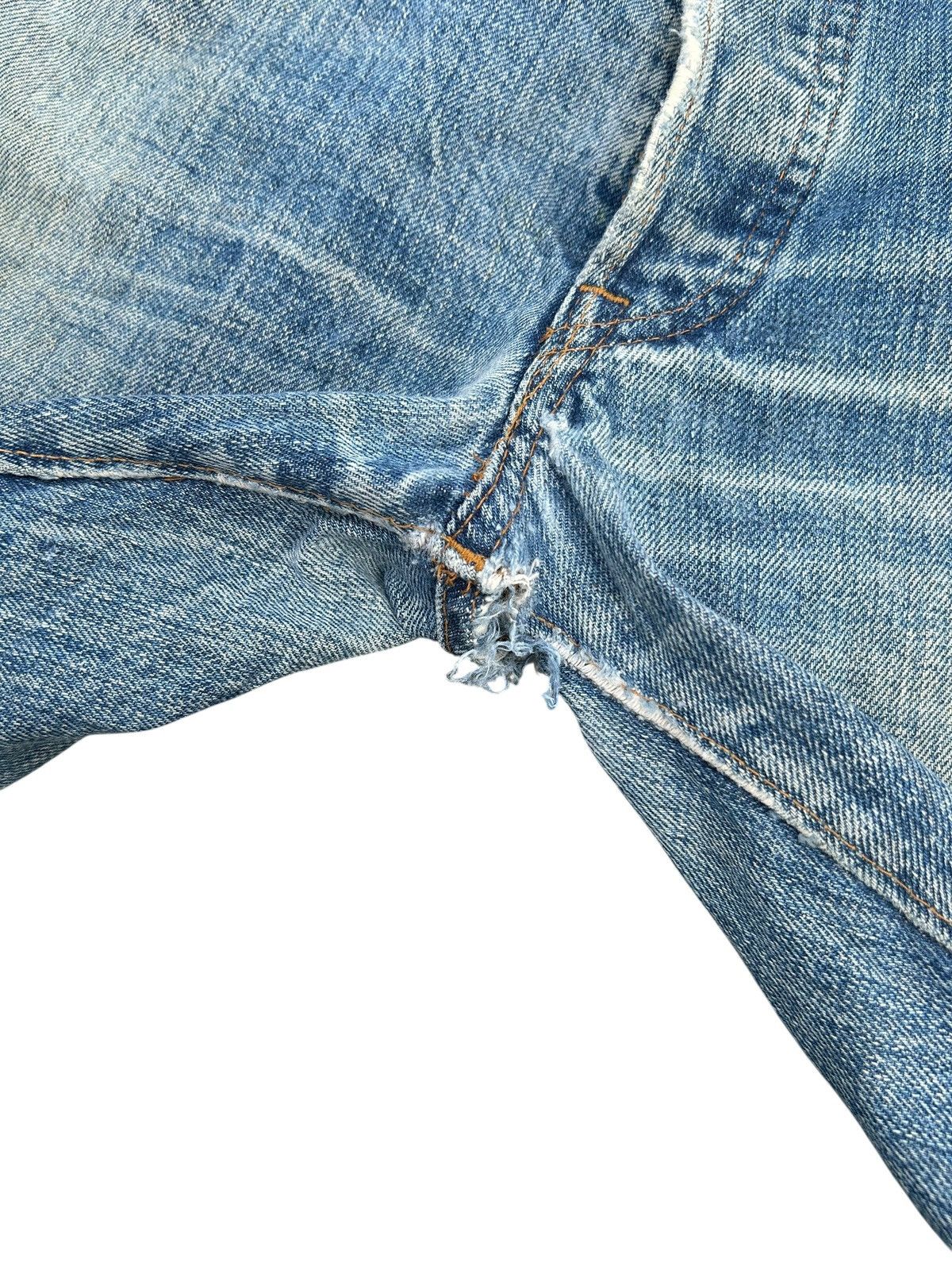 Levi's Thrashed 70s-80s Vintage Levis 6 Selvedge Short Denim jeans Size US 33 - 16 Thumbnail