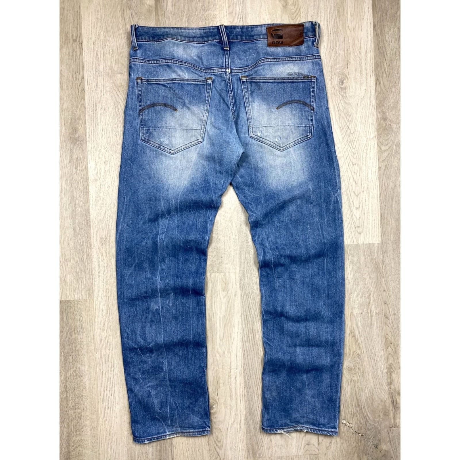 G-Star G Star Raw 3301 Jeans Jeans Mens 33 Blue Denim 3301 Vintage 33 Mens Jeans 33 Blue Denim 3301 Star Theme Regular Fit Size 33 Mens G-Star 3301 Jeans Size US 33 - 6 Thumbnail