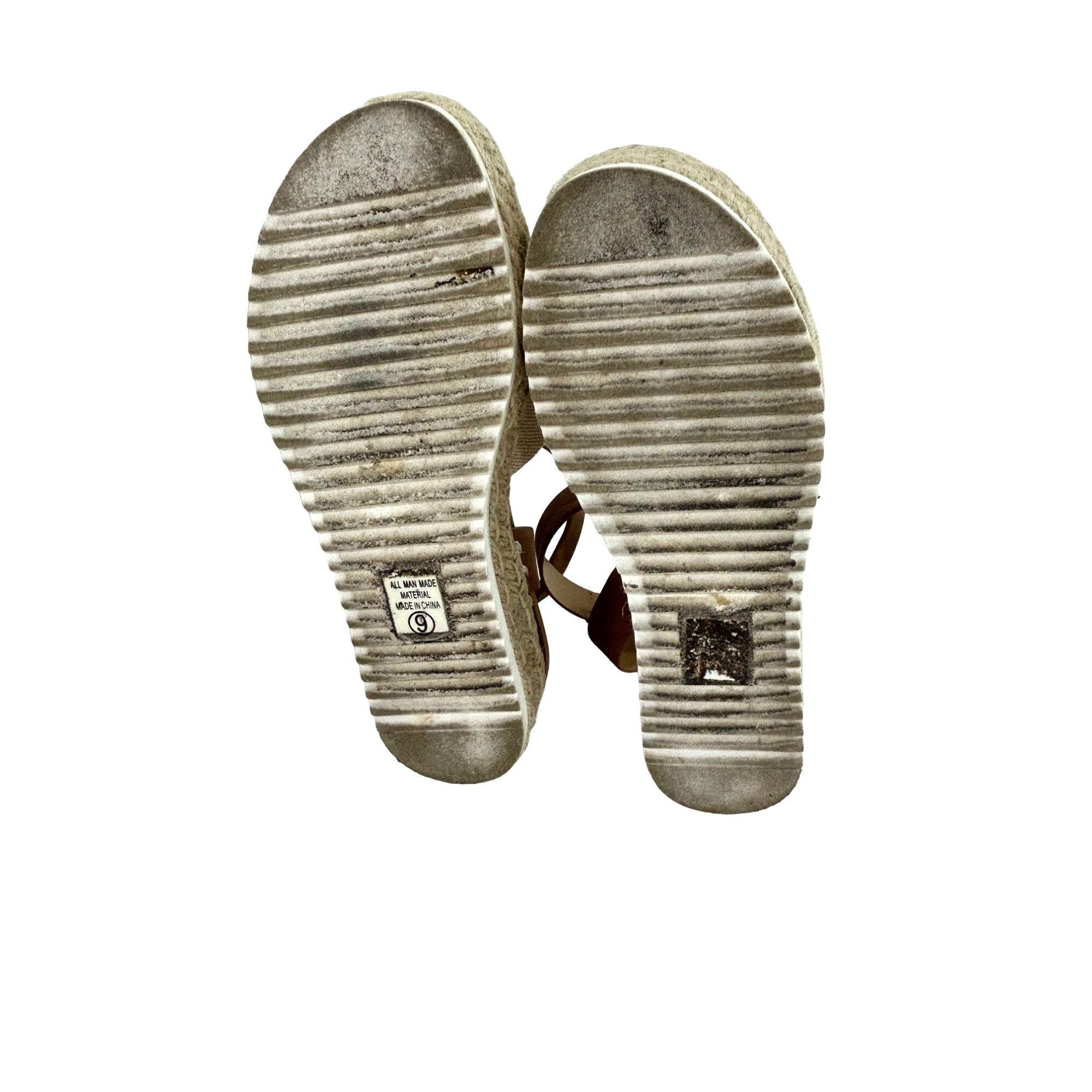 Other Soda Tuckin Sandals 9 Espadrilles Wedge Platform Tan Brown A Size US 9 / IT 39 - 6 Thumbnail