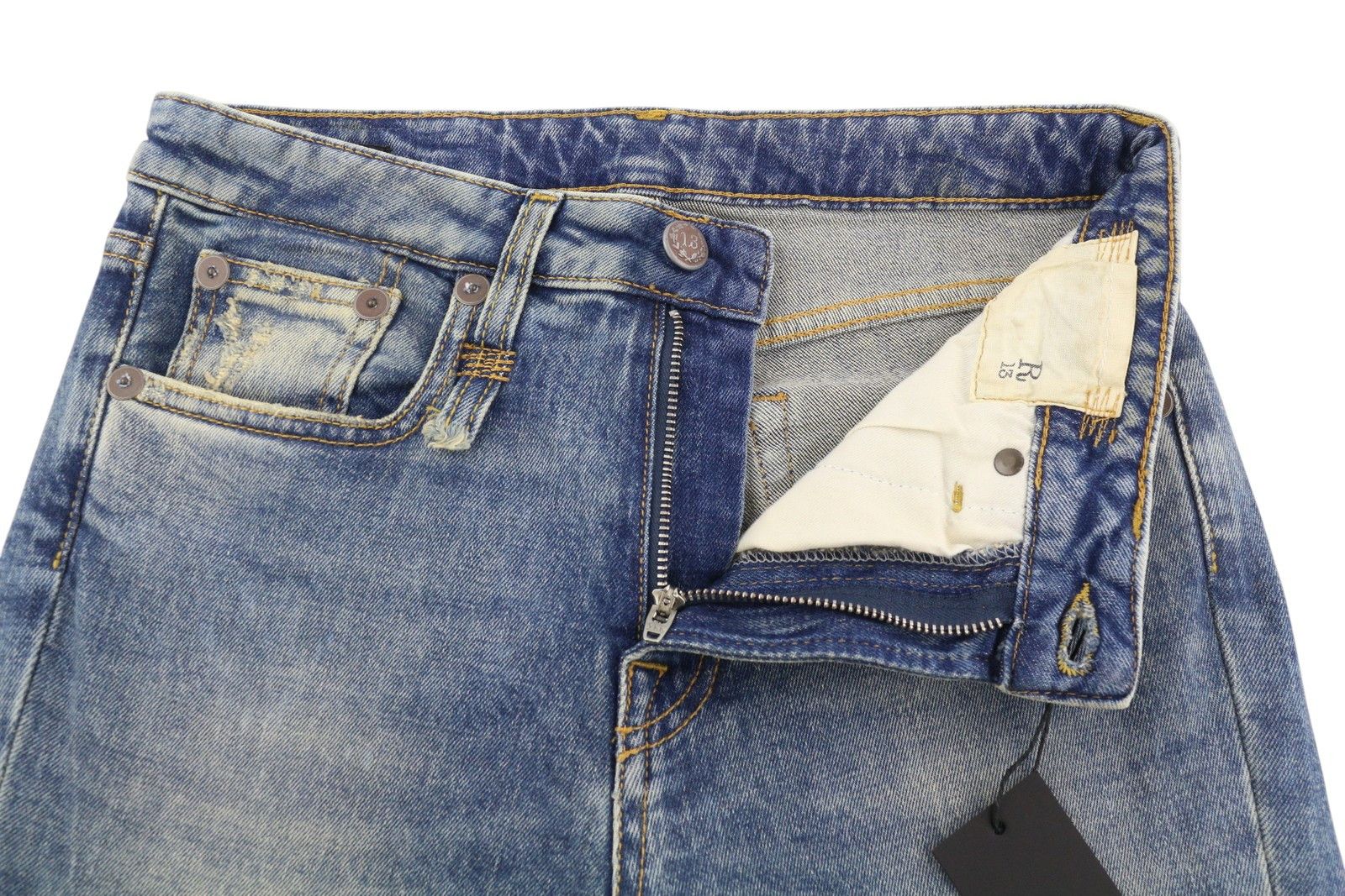 R13 KICK FIT 25 Kelly Stretch Washed Faded Ankle Cropped 86333 Size 25" / US 0 / IT 36 - 5 Thumbnail