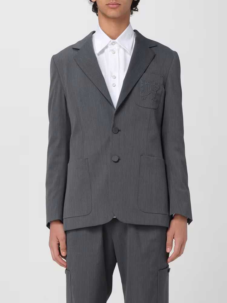 Palm Angels o1y0325 Logo Blazer in Grey Size US M / EU 48-50 / 2 - 1 Thumbnail