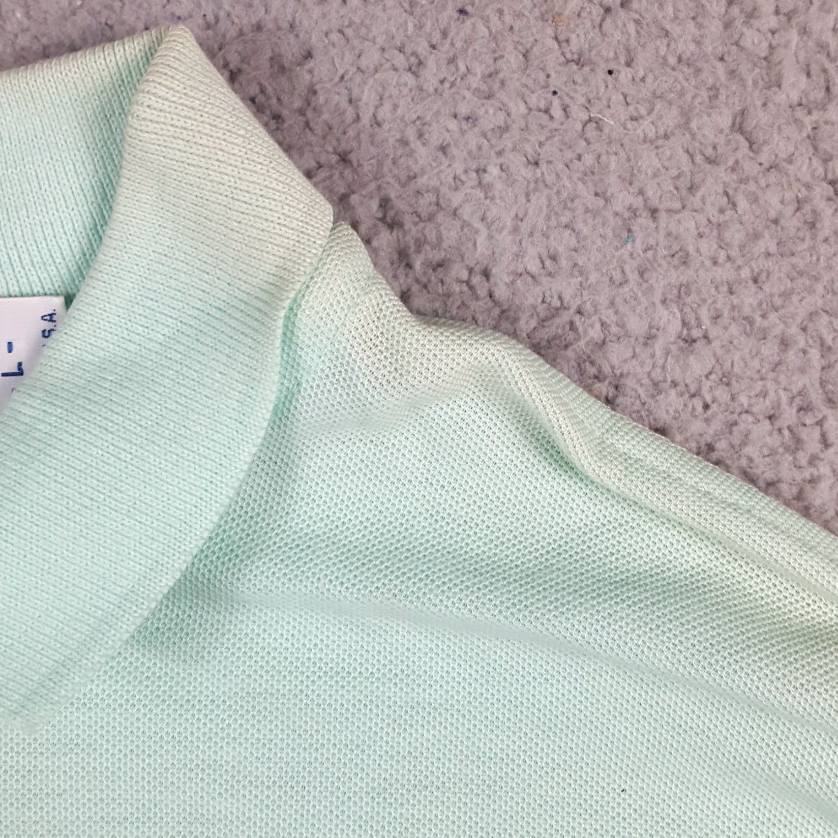 Vintage VINTAGE Seafoam Green Preppy Paris France Men's L Button Collar Polo Shirt Size US L / EU 52-54 / 3 - 4 Thumbnail