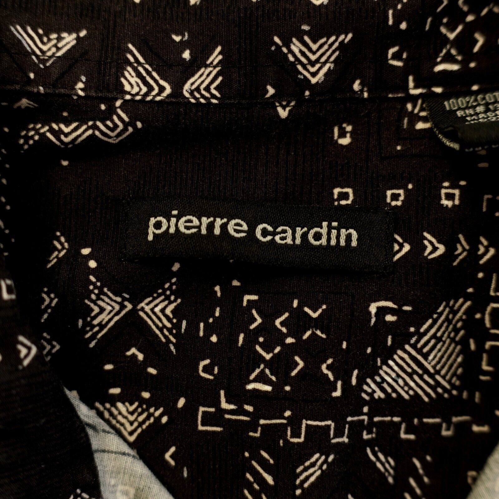Pierre Cardin Pierre Cardin Black Tan Floral Aztec Short Sleeve Button Fro Size US S / EU 44-46 / 1 - 6 Thumbnail