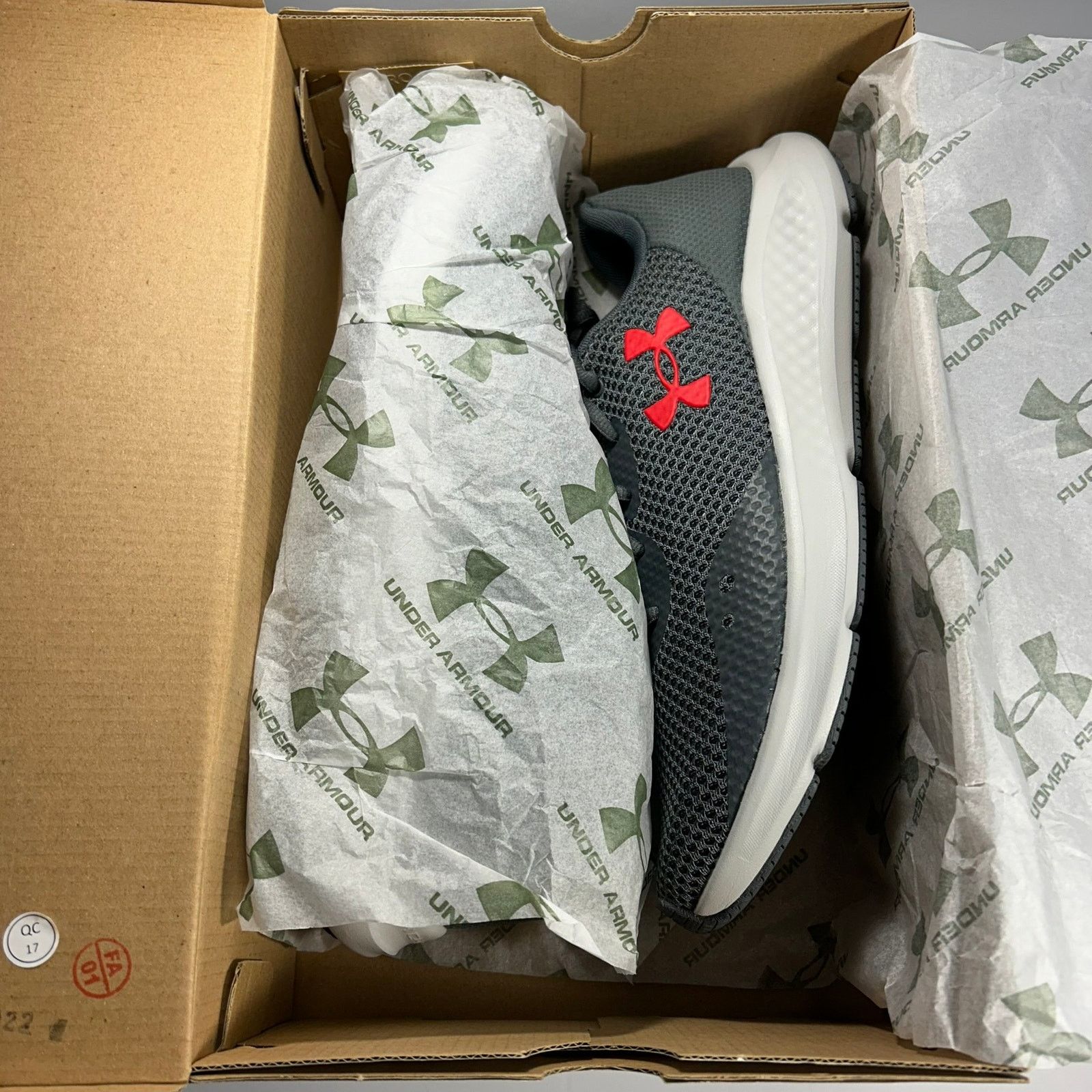Under Armour Under Armour Charged Pursuit 3 Size 11 Gray/Red 3024878-108 Size US 11 / EU 44 - 7 Thumbnail
