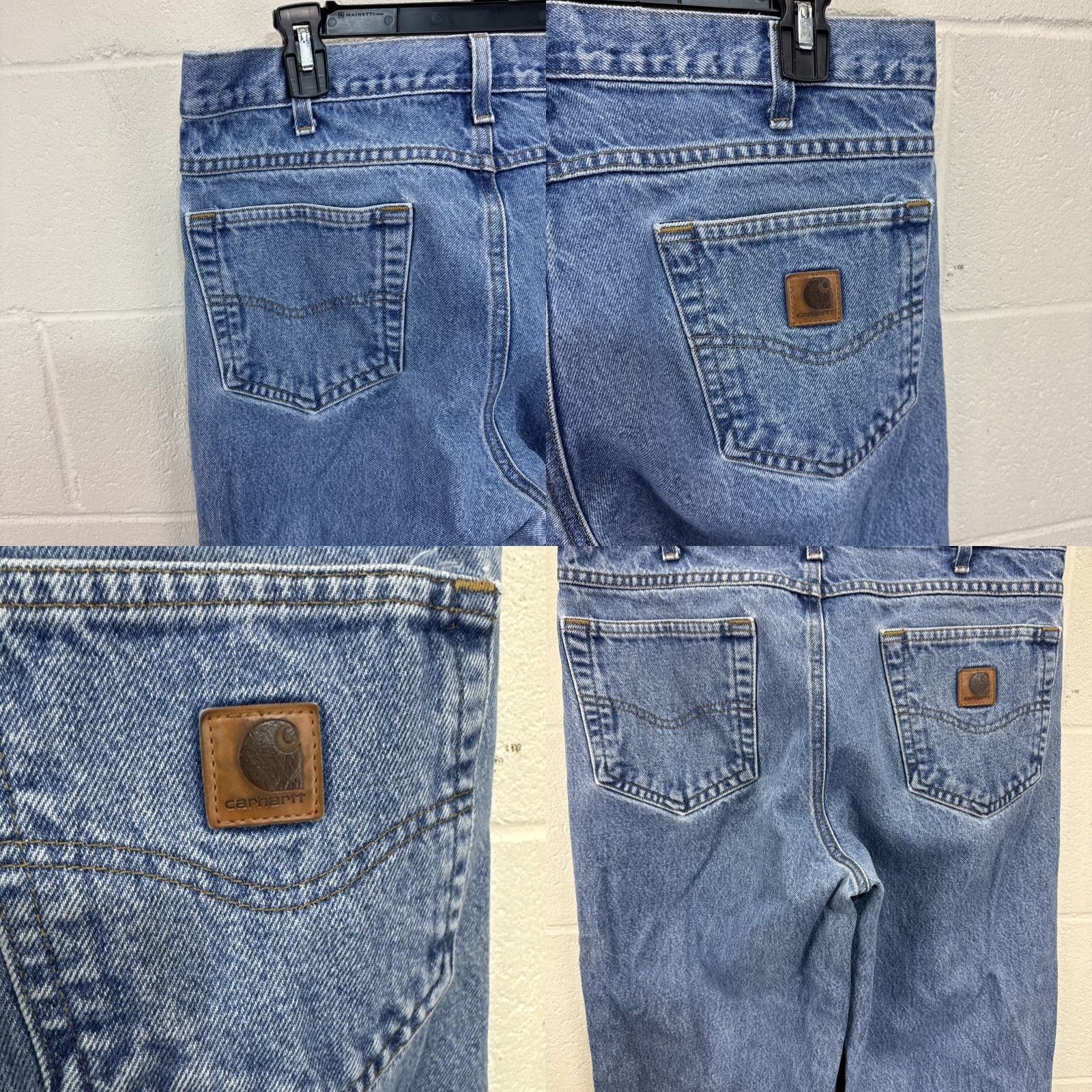 Carhartt VINTAGE Carhartt Jeans Mens Denim Relaxed Fit 34x34 Blue Medium Wash 5-Pocket Logo Straight Mens Size US 34 / EU 50 - 8 Thumbnail