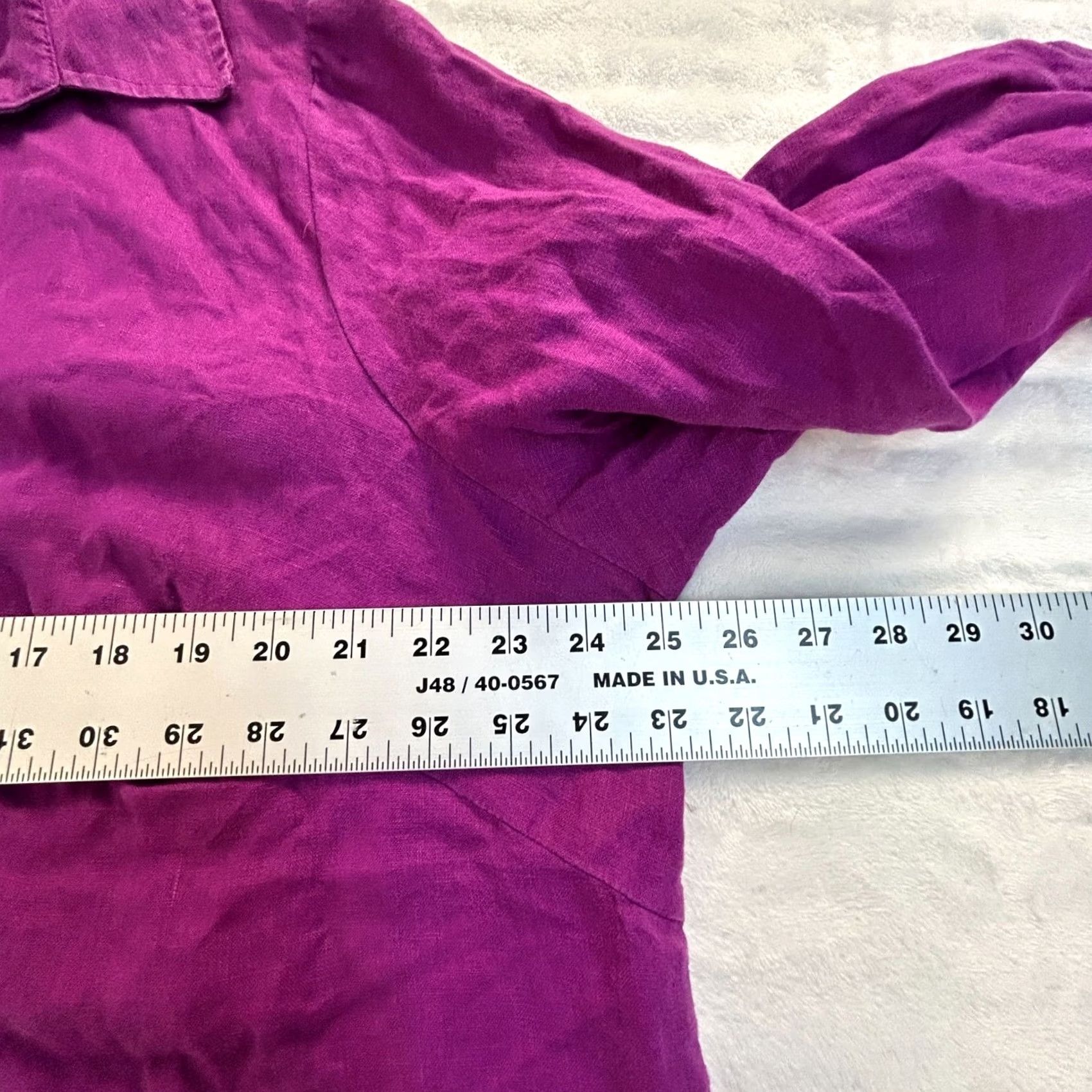 Vintage Richard Malcolm Womens Linen Shirt Tunic 2X Button-Up Purple Long Sleeve Casual Size XXL / US 16-18 / IT 52-54 - 6 Thumbnail