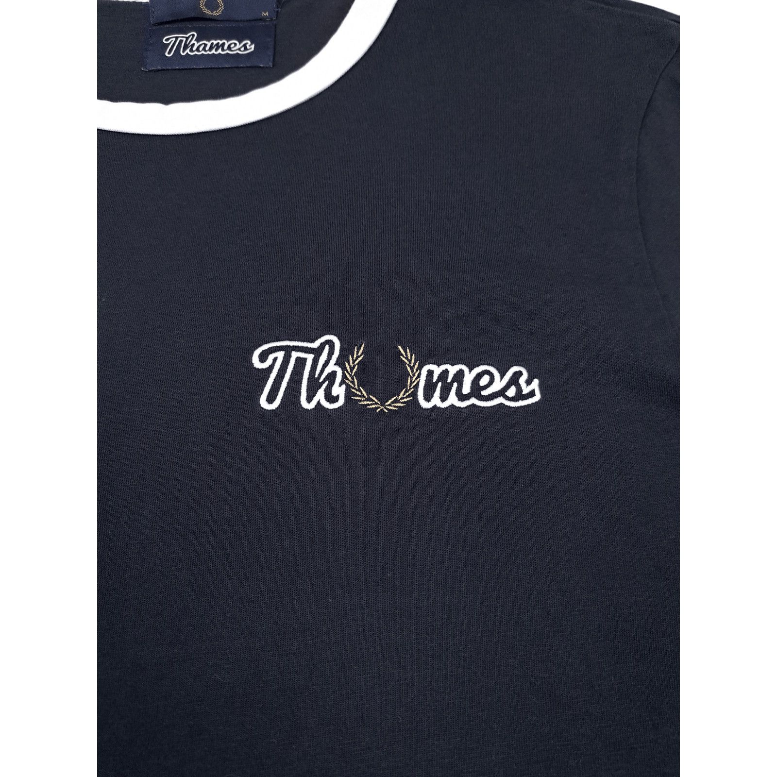Fred Perry × Thames Rare Fred Perry x Thames Navy Black Logo T-shirt Size US M / EU 48-50 / 2 - 3 Thumbnail