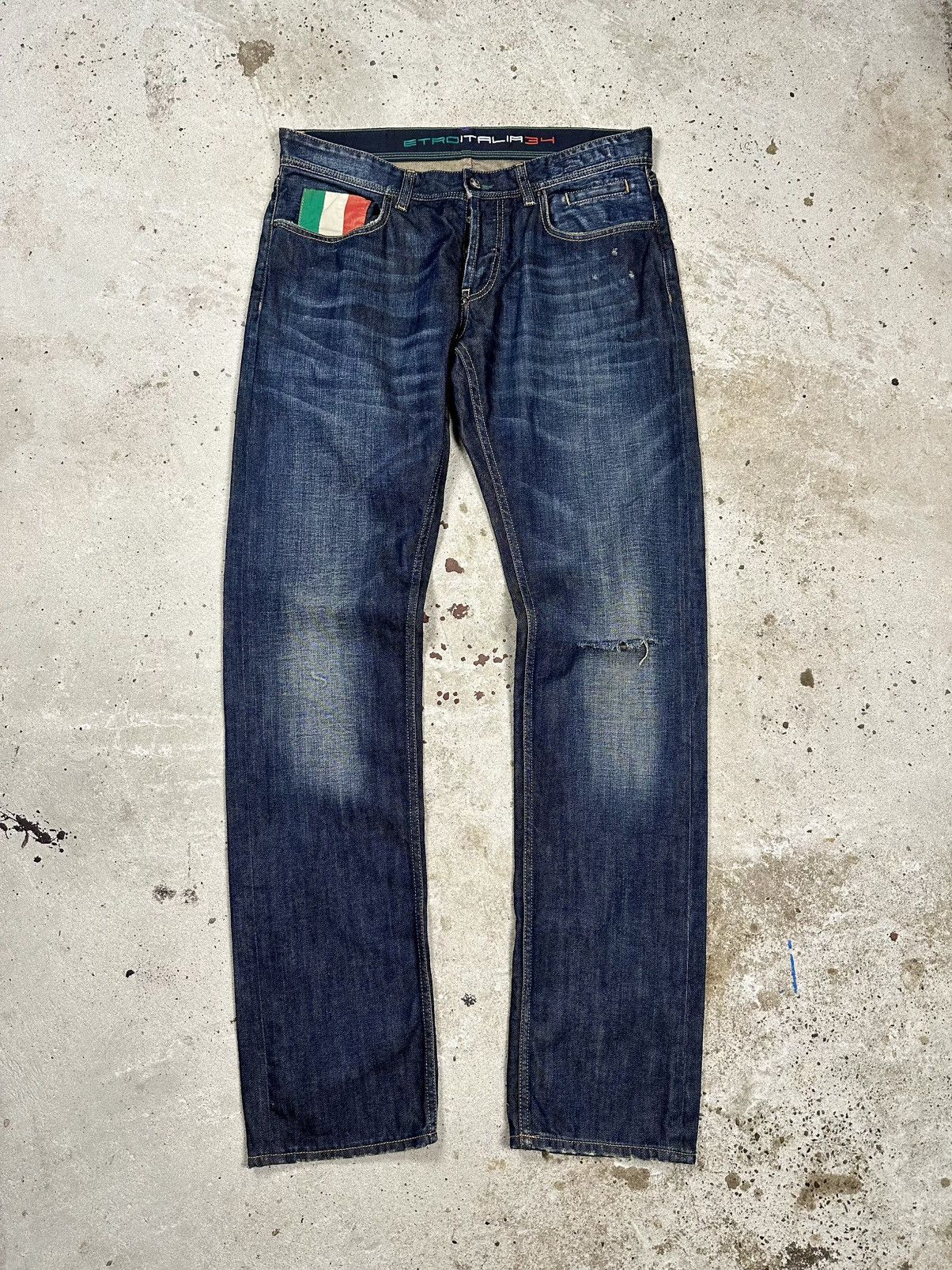 Etro Etro Italia 34 Milano Navy Denim Pants Jeans Flag Size US 34 / EU 50 - 1 Thumbnail