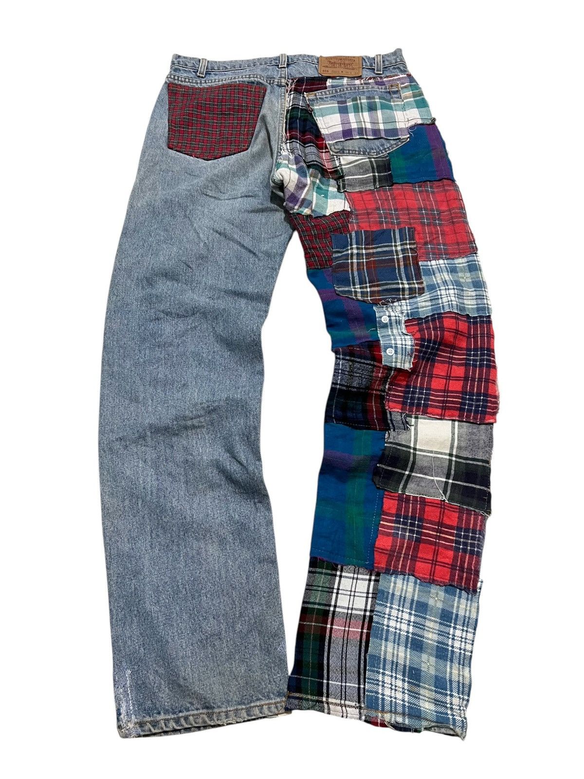 90s Levis 505 patchwork flannel Regular denim pants