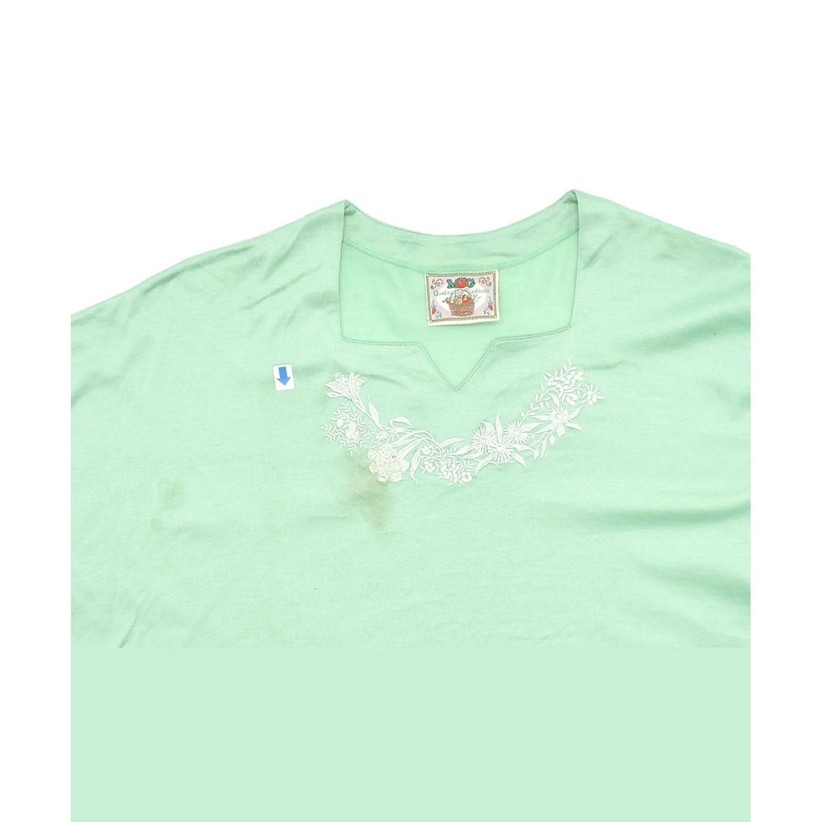 Vintage VINTAGE M & G Womens Short Sleeve Tunic Top IT 48 XL Green Cotton PO10 Size XL / US 12-14 / IT 48-50 - 5 Thumbnail