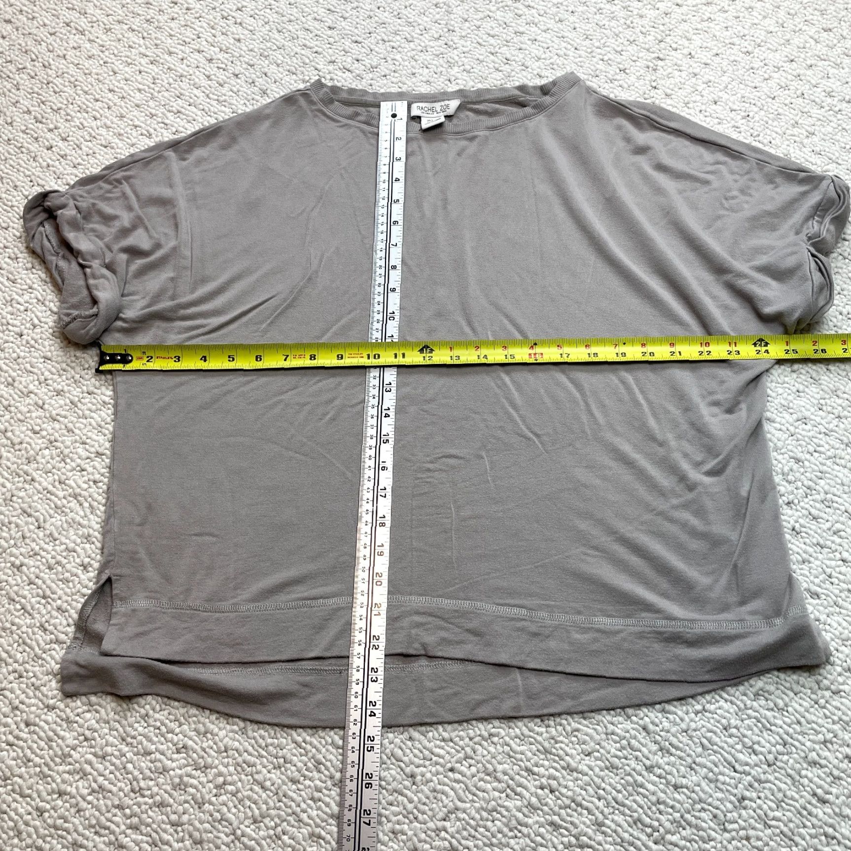 Rachel Zoe Rachel Zoe Sweatshirt Womens Large Gray Short Sleeve Pullover Rolled Cuffs Rayon Size L / US 10 / IT 46 - 6 Thumbnail