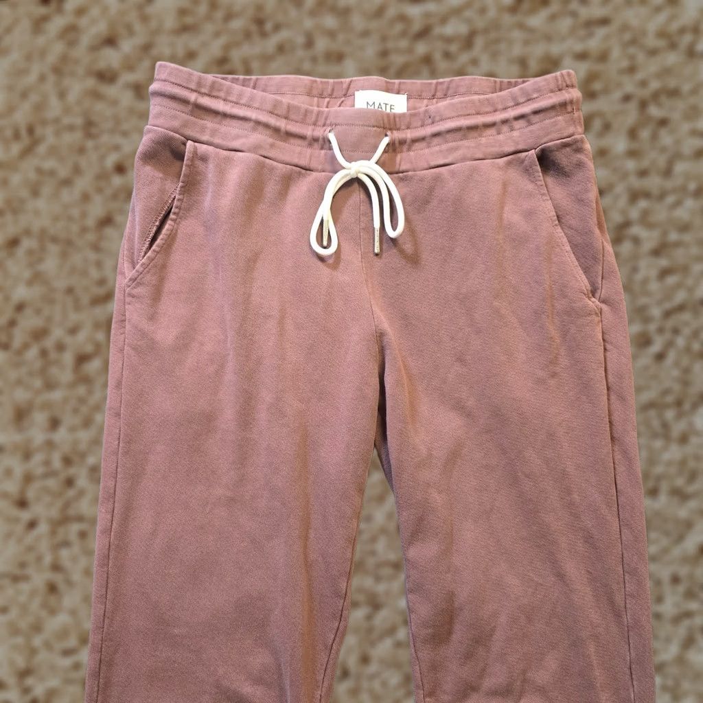 Vintage Mate Pants Women Size Small Pink Brown Jogger Sweatpants Pull On Lounge Casual Size 28" / US 6 / IT 42 - 1 Thumbnail