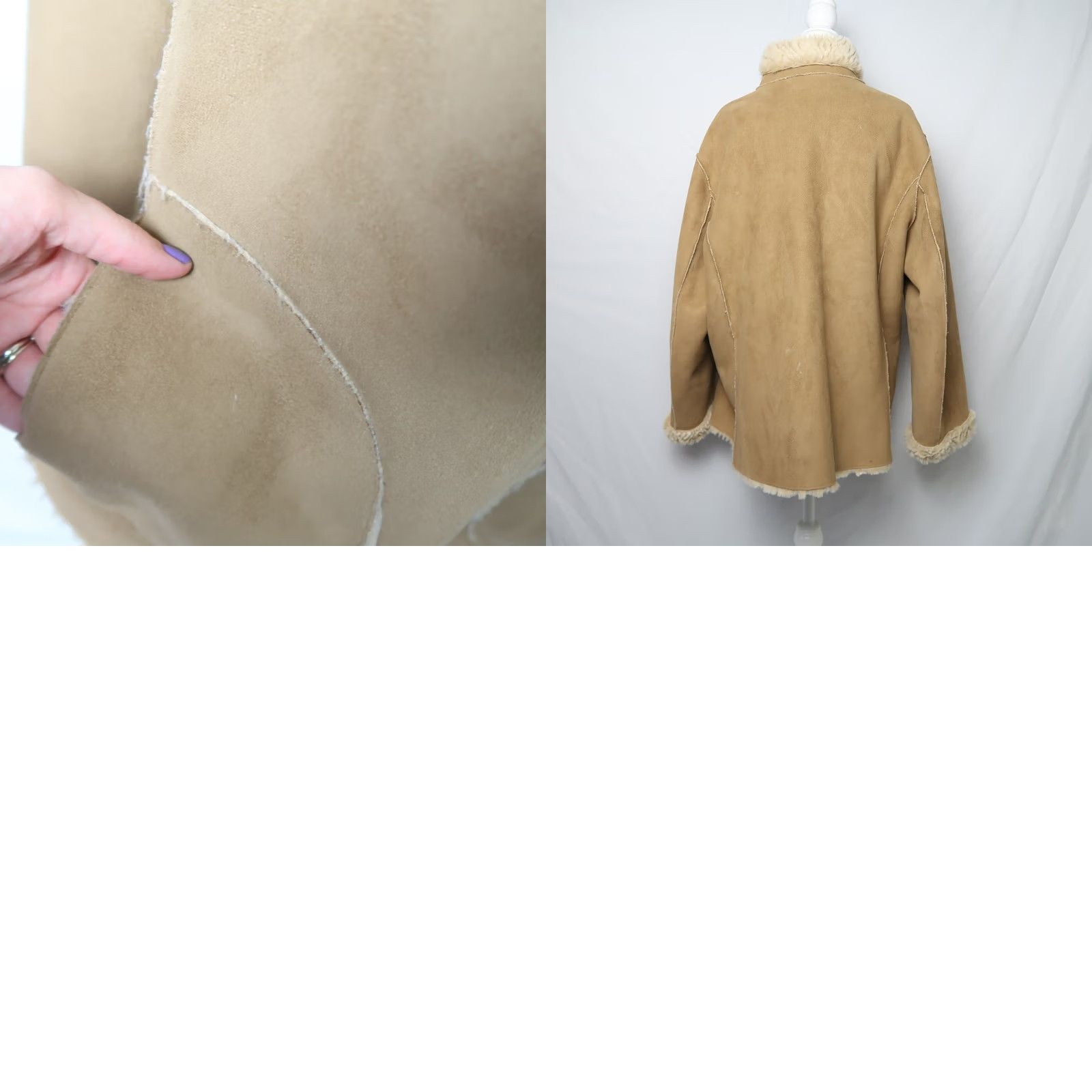 Vintage VINTAGE 90s cream faux fur and tan faux suede reversible jacket XL Jacket Womens Size XL / US 12-14 / IT 48-50 - 8 Thumbnail