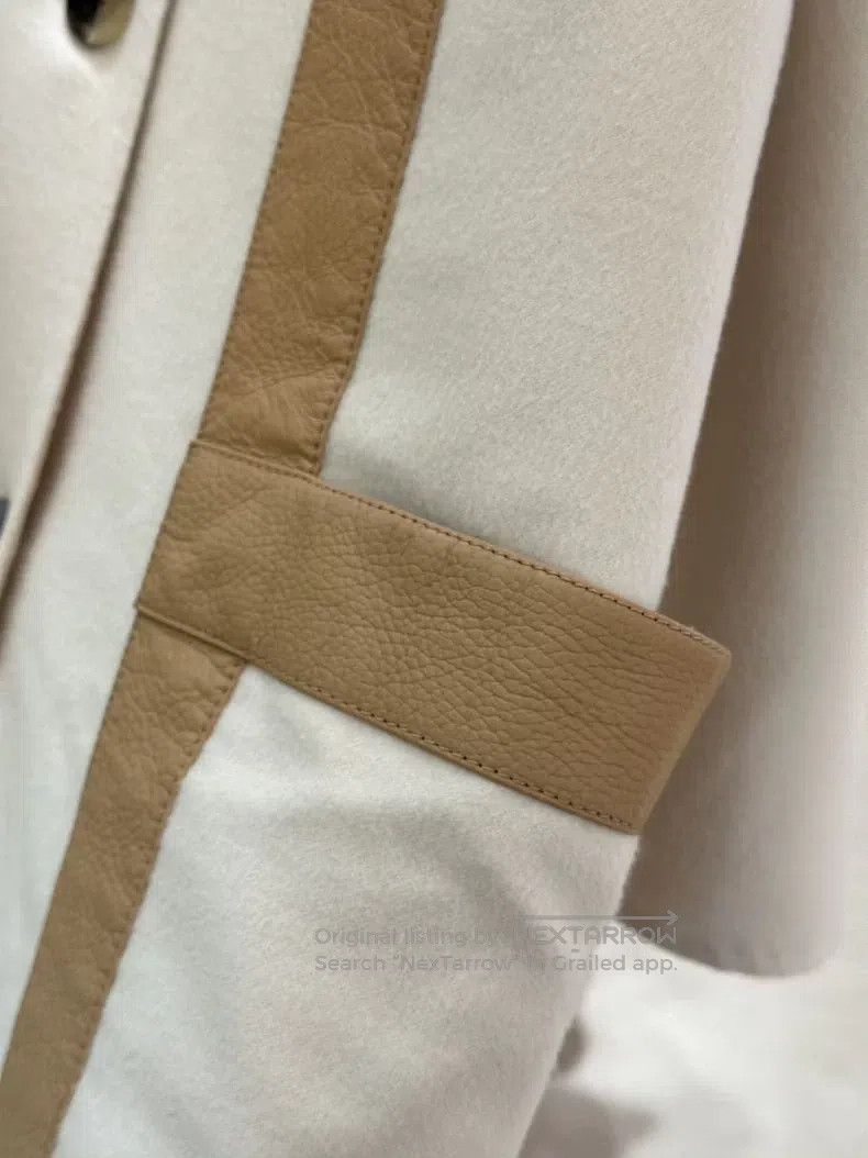 Hermes Hermes Long wool cashmere coat with leather patches Size XS / US 0-2 / IT 36-38 - 4 Thumbnail