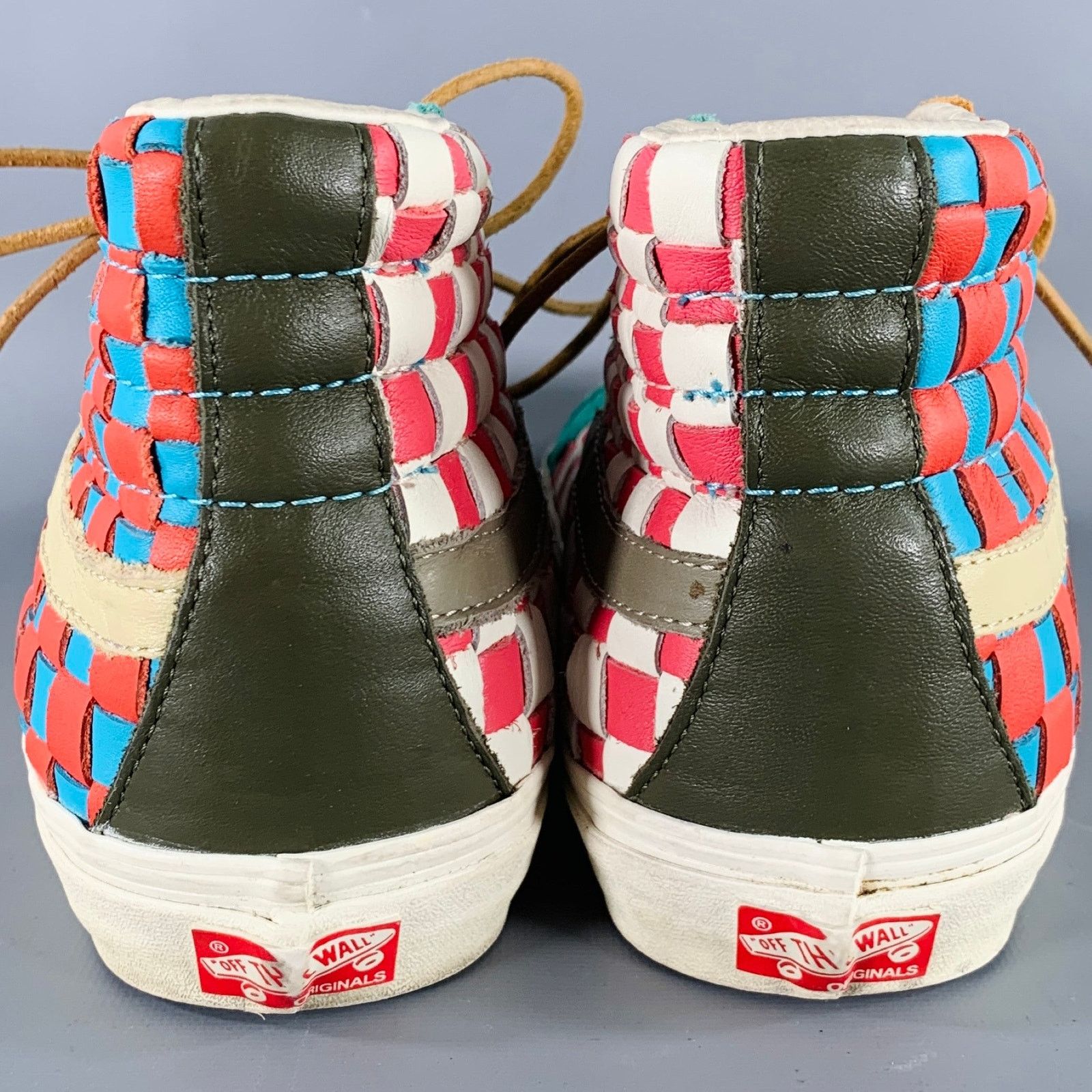 Vans Vans 10 Multi Color Checkered Leather High Top Sneakers Size US 10 / EU 43 - 3 Thumbnail