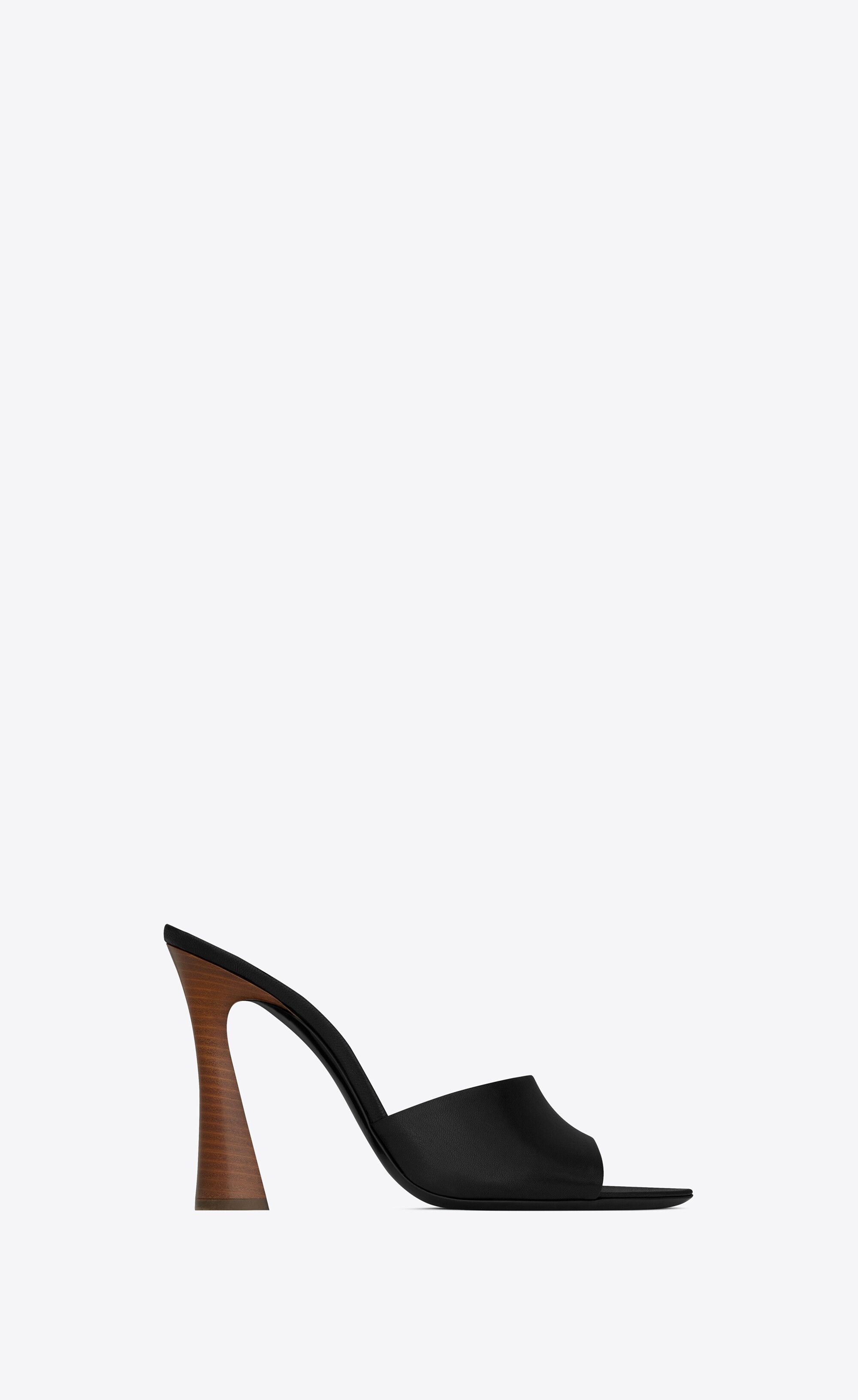 Saint Laurent Paris oc11z1125 Suite Mules in Smooth Leather in Black Size US 11 / IT 41 - 1 Thumbnail