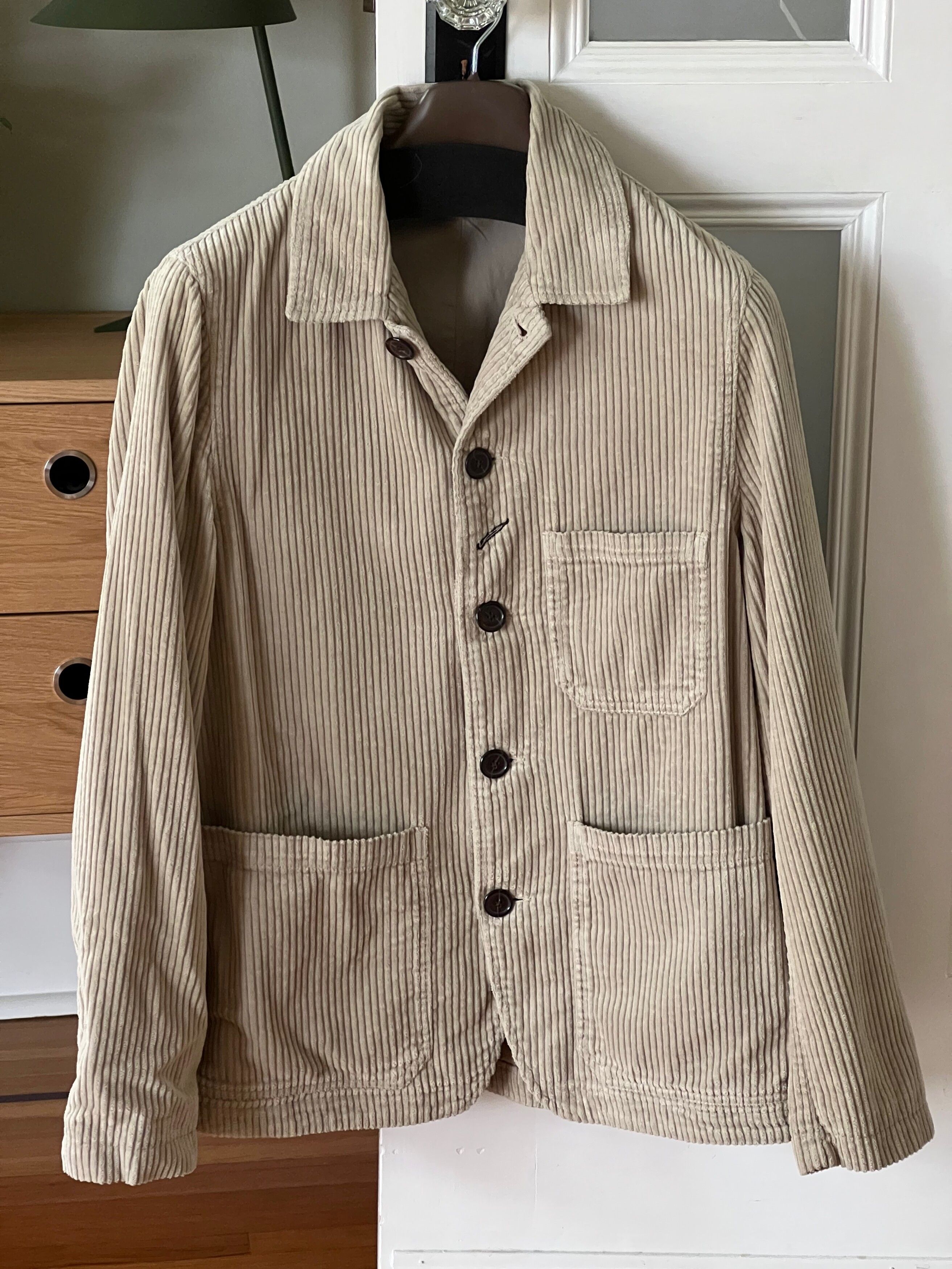 Pre-owned Universal Works Bakers Chore Jacket In Stone