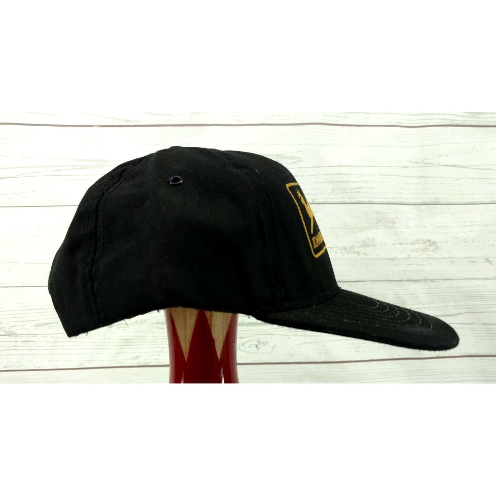 John Deere VINTAGE John Deere Black Snapback Trucker Hat USA Men Adjustable Size Size ONE SIZE - 6 Thumbnail