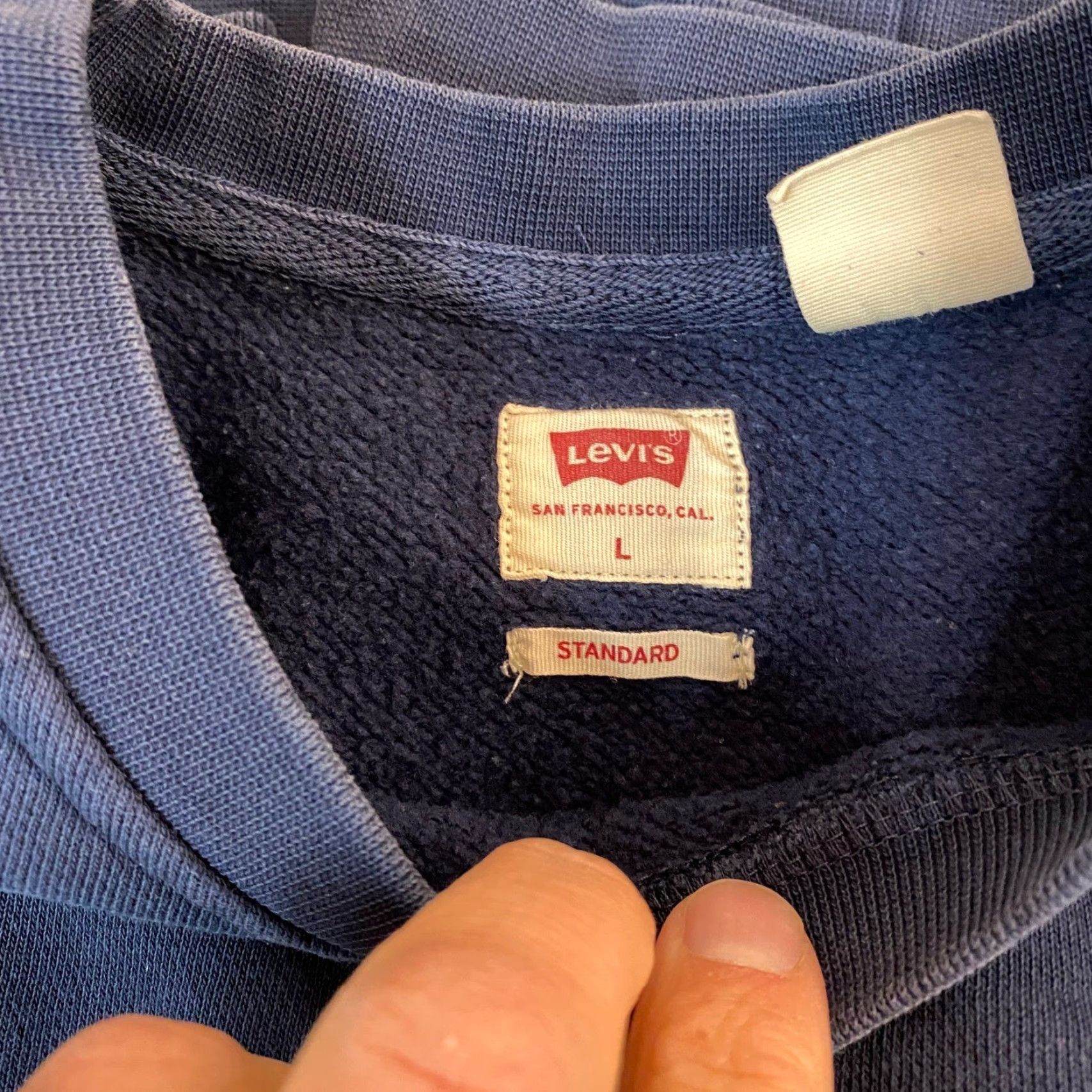 Levi's Levis Mens Standard Fit Crewneck Sweatshirt L Navy Blue Batwing Logo Embroidered Pullover Classic Cadence Size US L / EU 52-54 / 3 - 2 Thumbnail
