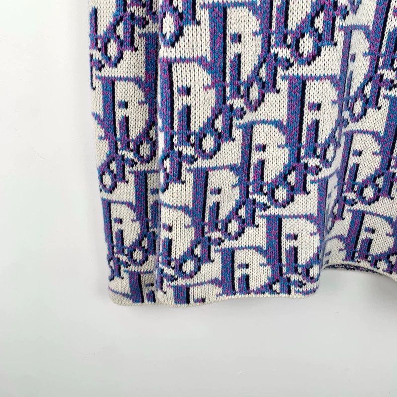 Dior Dior Blue logo jacquart full-print wool round-neck long-sl Size US S / EU 44-46 / 1 - 4 Thumbnail