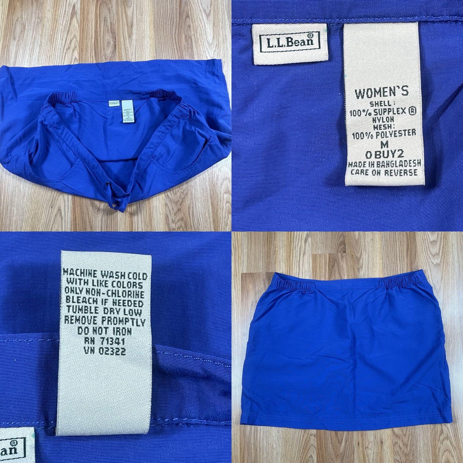 Vintage LL Bean Skirt Women's M Medium Above Knee Length Pencil Solid Blue 100% Nylon Size 32" / US 10 / IT 46 - 8 Thumbnail