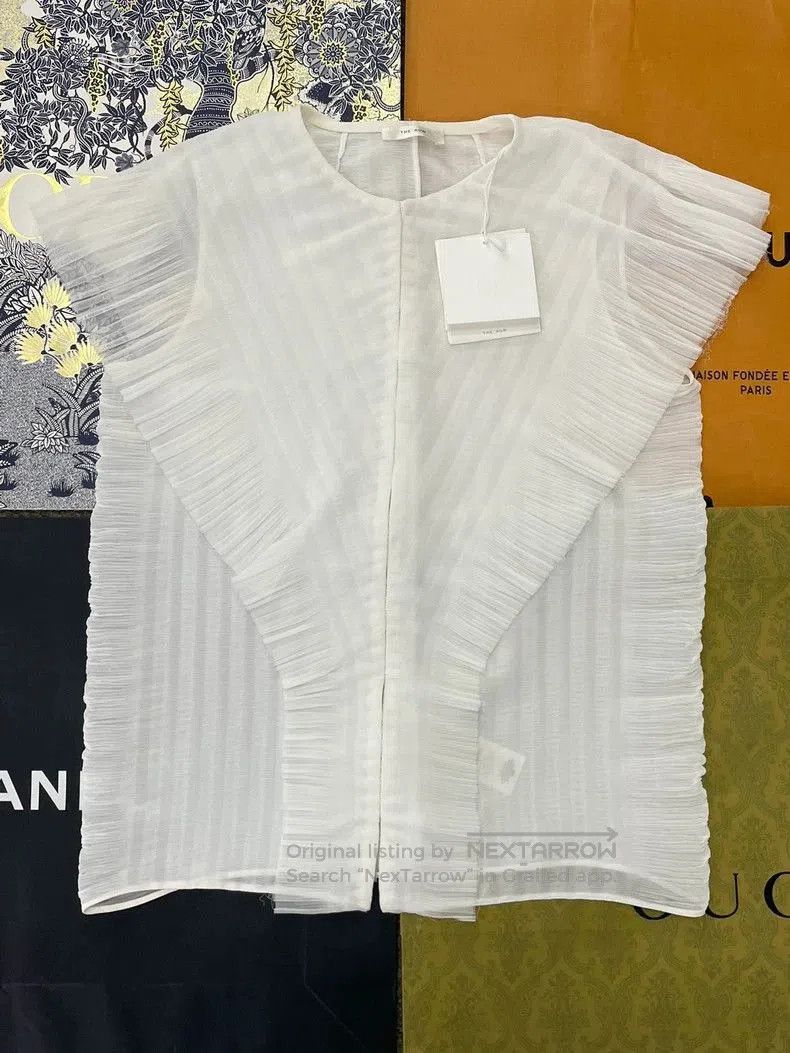 The Row The Row White Ruffled Blouse XS. Size US XS / EU 42 / 0 - 1 Thumbnail