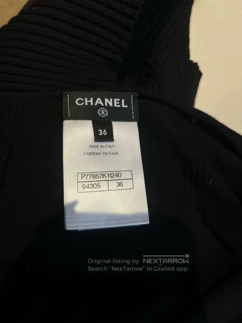 Chanel Chanel 24B black off-shoulder hanging neck knitted long sl Size XS / US 0-2 / IT 36-38 - 3 Thumbnail