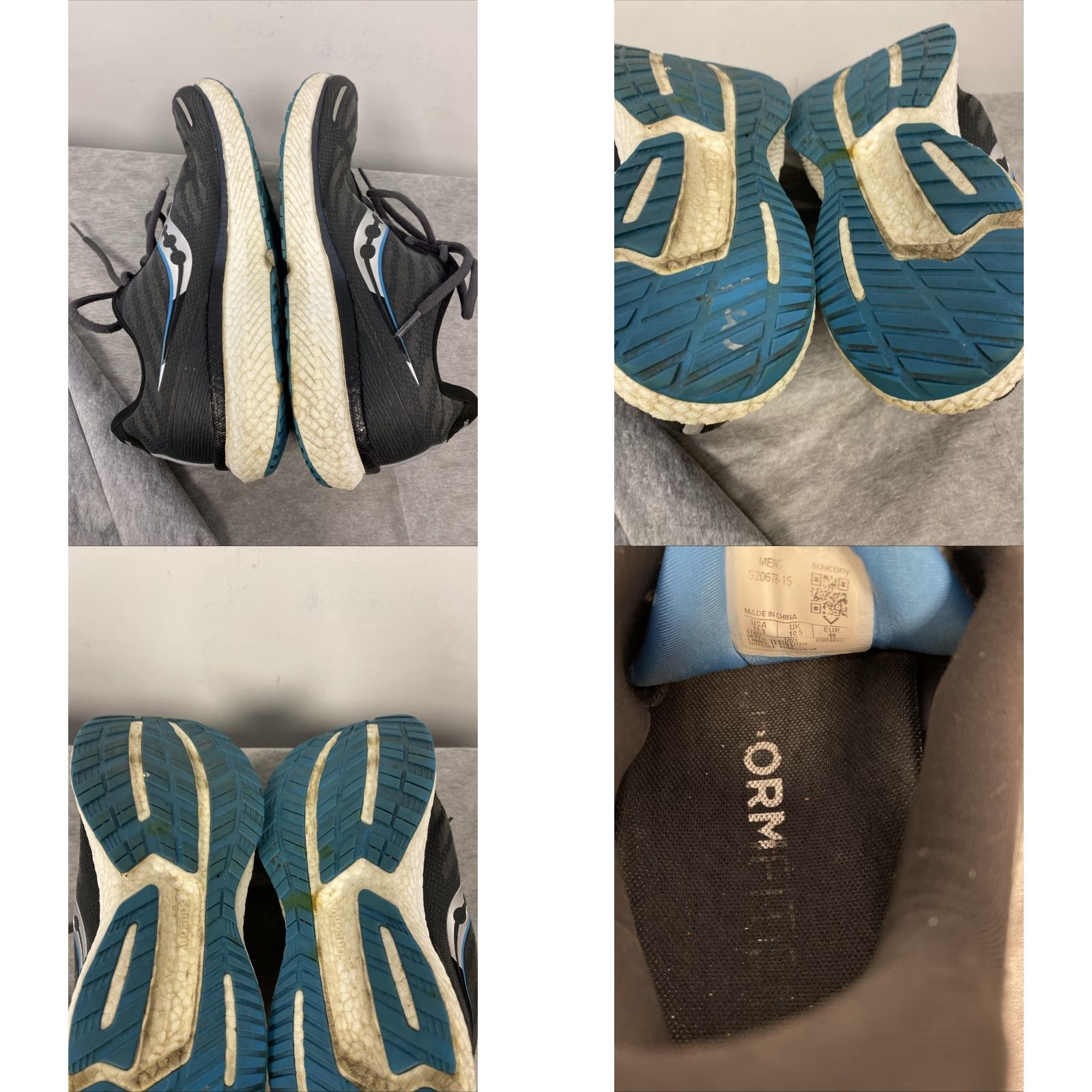 Saucony Saucony Men's Triumph 20 Sneaker Shoes Running Shoes Size 11.5 M US Dark Gray Black Athletic Shoes Mens Size US 11 / EU 44 - 8 Thumbnail