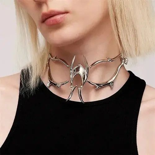 Other Creative Cyberpunk Streamlined Metal Clavicle Size ONE SIZE - 2 Thumbnail