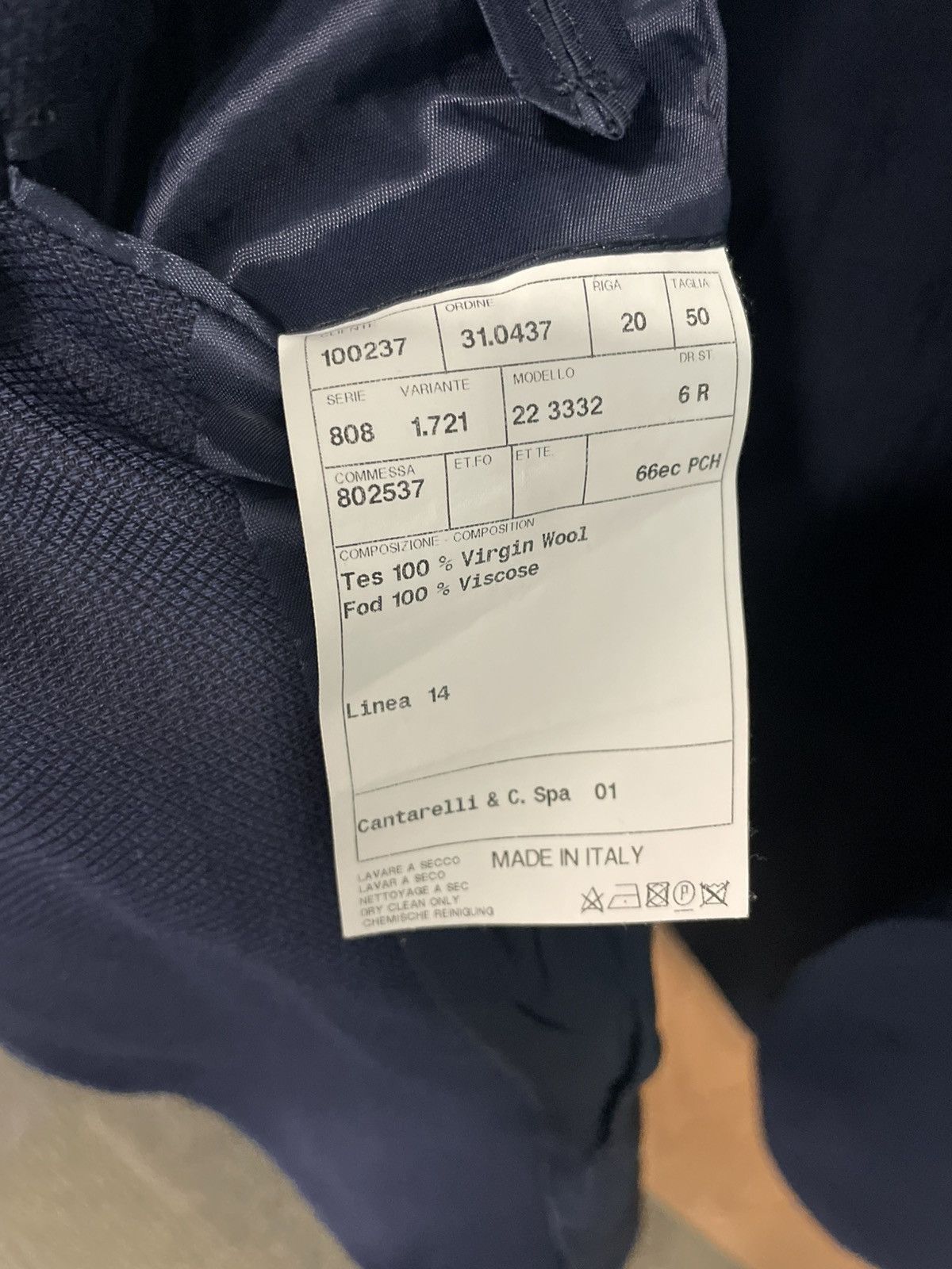 Cantarelli CANTARELLI Navy Wool Blazer 50IT/40US Size 40R - 4 Thumbnail