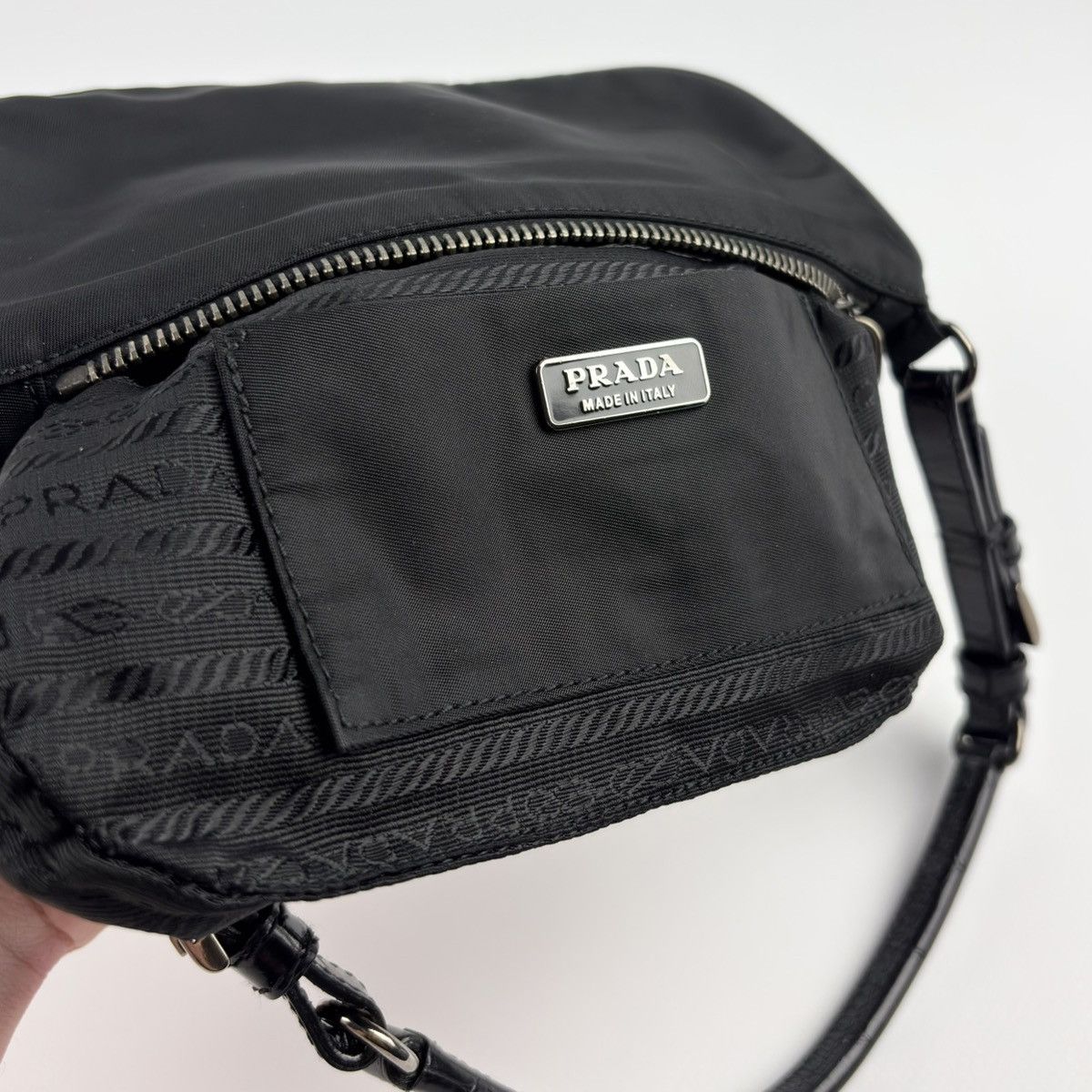 Prada Prada Vintage Nylon Bag rhinestone logo Size ONE SIZE - 16 Thumbnail