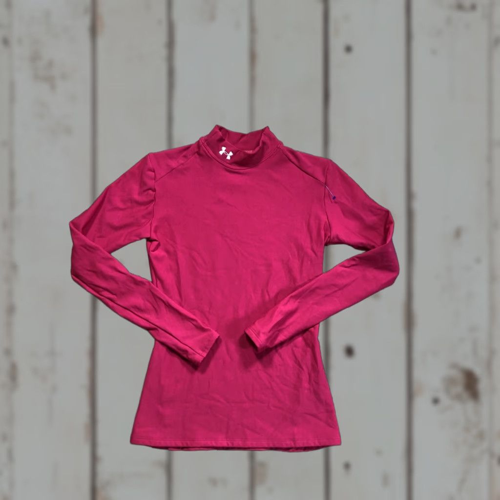 Under Armour Under Armour Shirt Womens Medium Pink Mock Neck Long Sleeve Base Layer Running Size M / US 6-8 / IT 42-44 - 1 Thumbnail