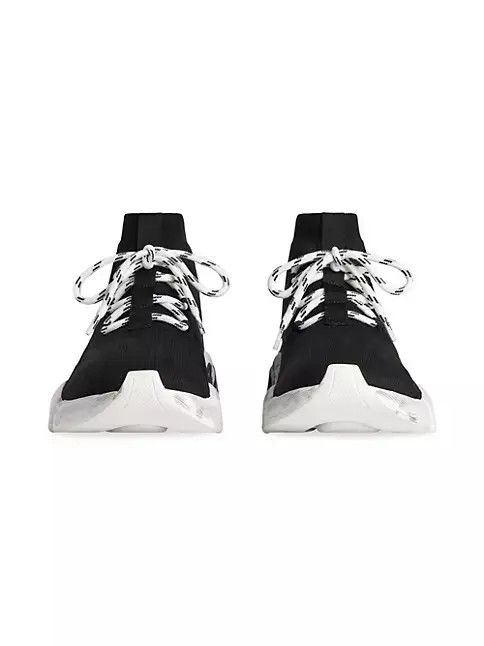 Balenciaga o1mt1gz0125 Speed 2.0 Lace-Up Graffiti Knit Sneakers Size US 13 / EU 46 - 4 Thumbnail
