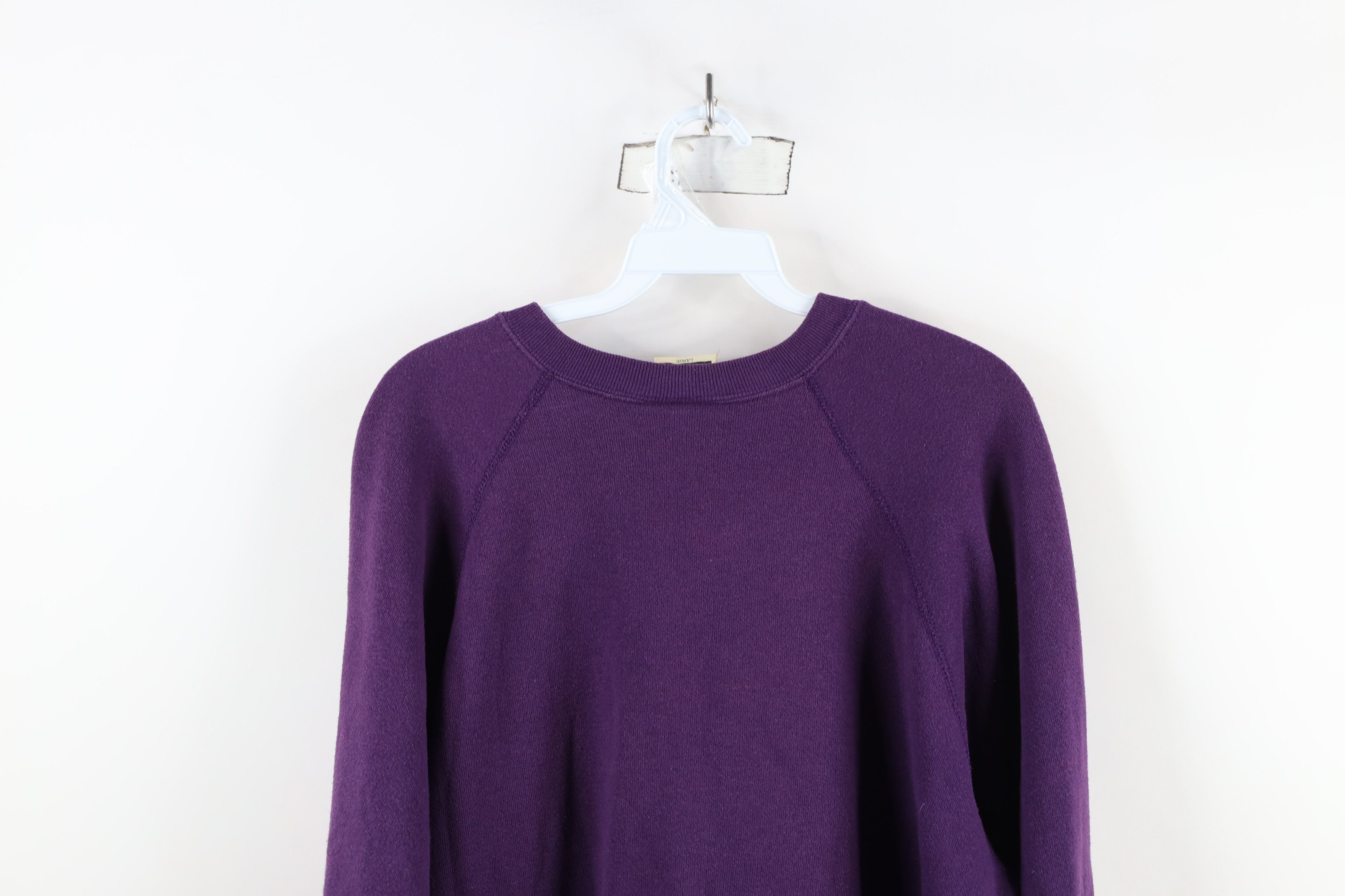 Vintage Vintage 90s Streetwear Blank Raglan Crewneck Sweatshirt USA Size L / US 10 / IT 46 - 12 Thumbnail