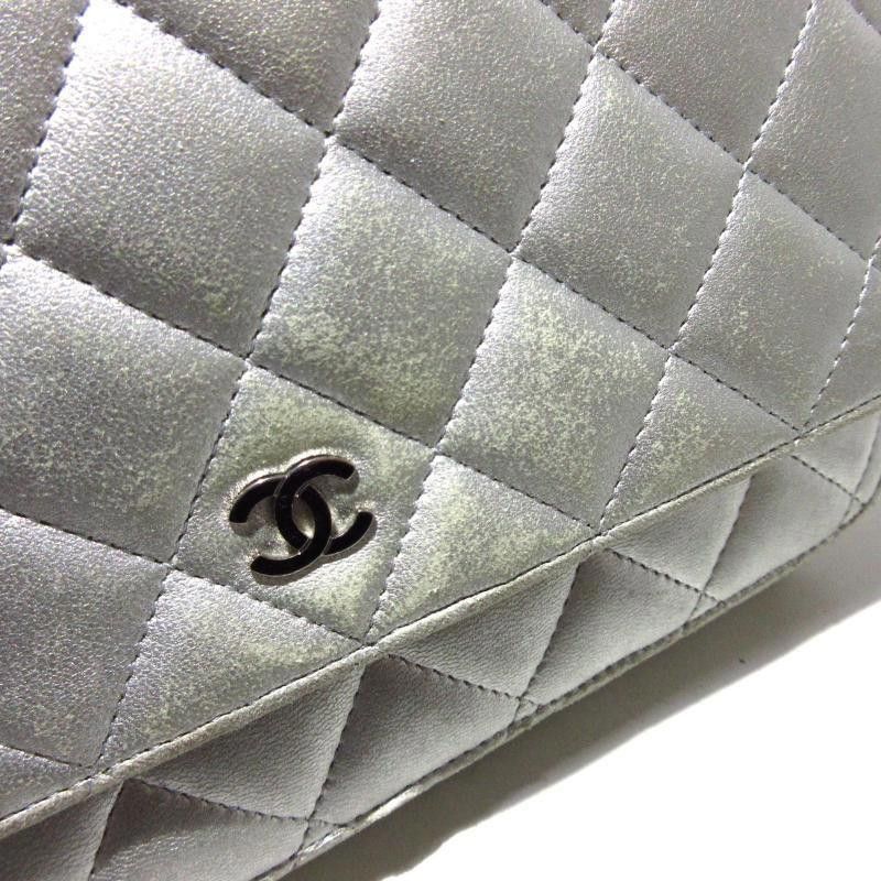 Chanel CHANEL Lambskin Quilted Wallet On Chain WOC Silver 15* Size ONE SIZE - 7 Thumbnail